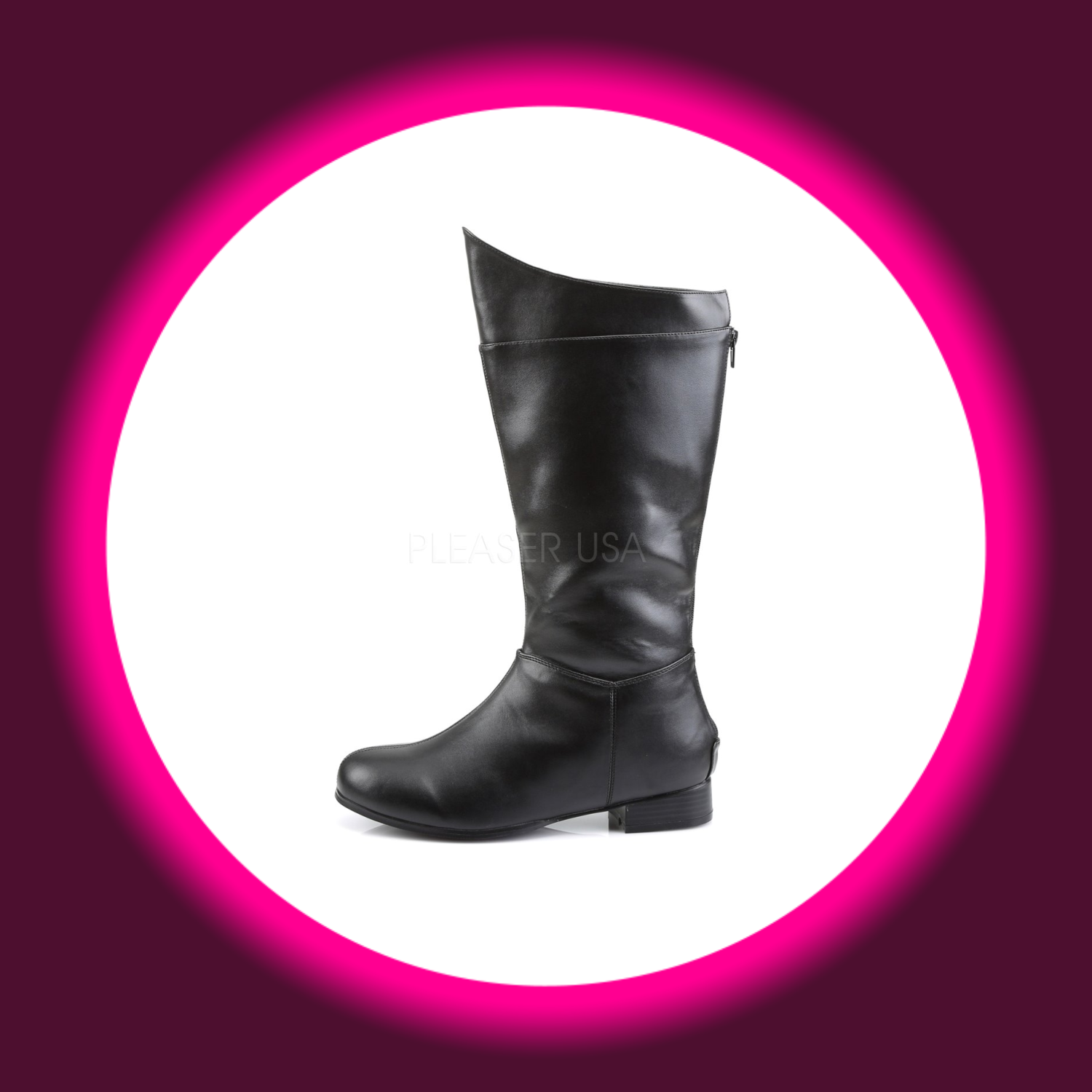 seitliche Ansicht schwarze Herrenstiefel mit kleinem Blockabsatz, Funtasma Hero 100