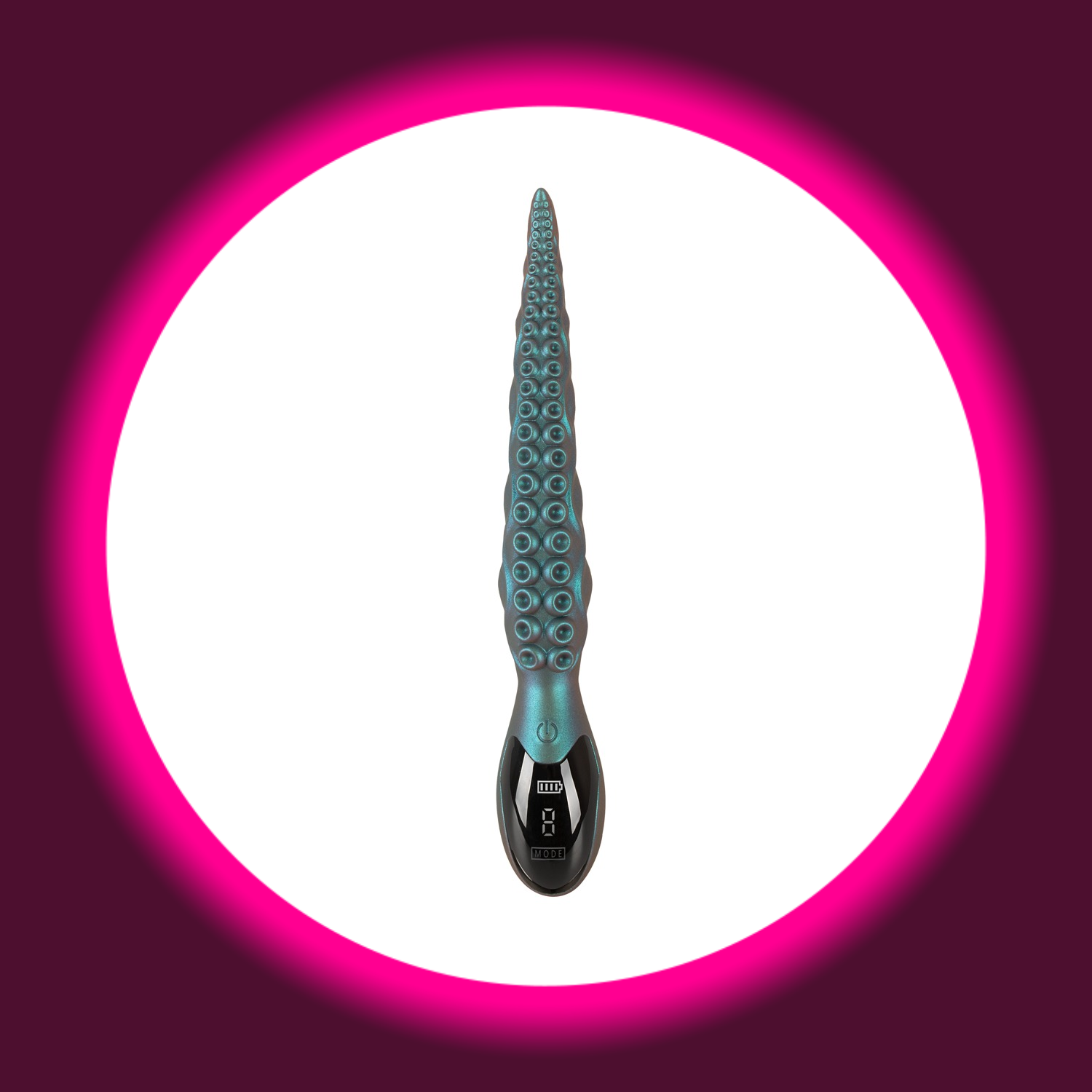 türkiser schimmernder Vibrator Octo Vibes in Tentakel-Optik mit Akku-Anzeige, Beasty Cocks