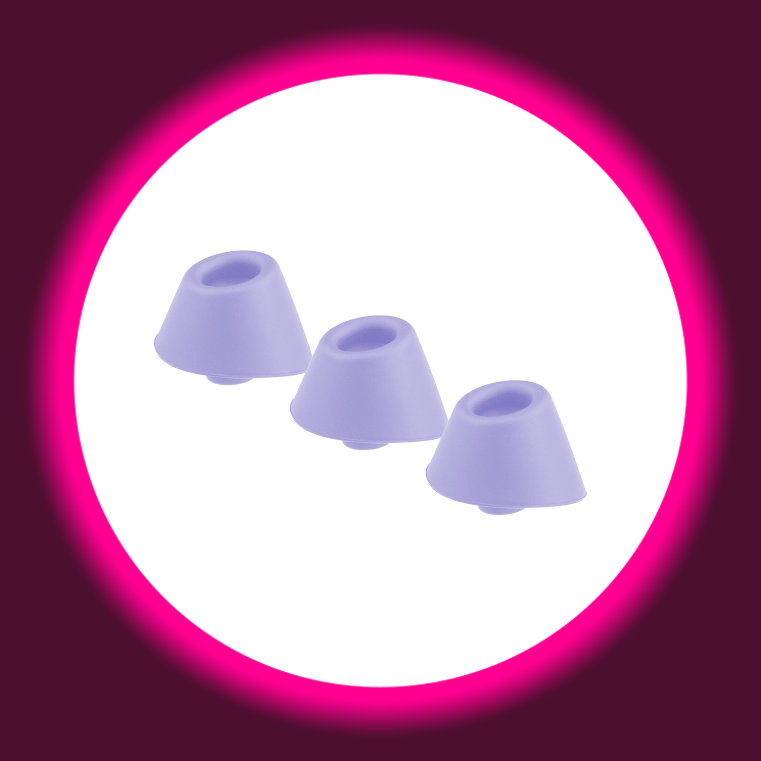 drei violette Ersatzkappen für Womanizer Duo 2
