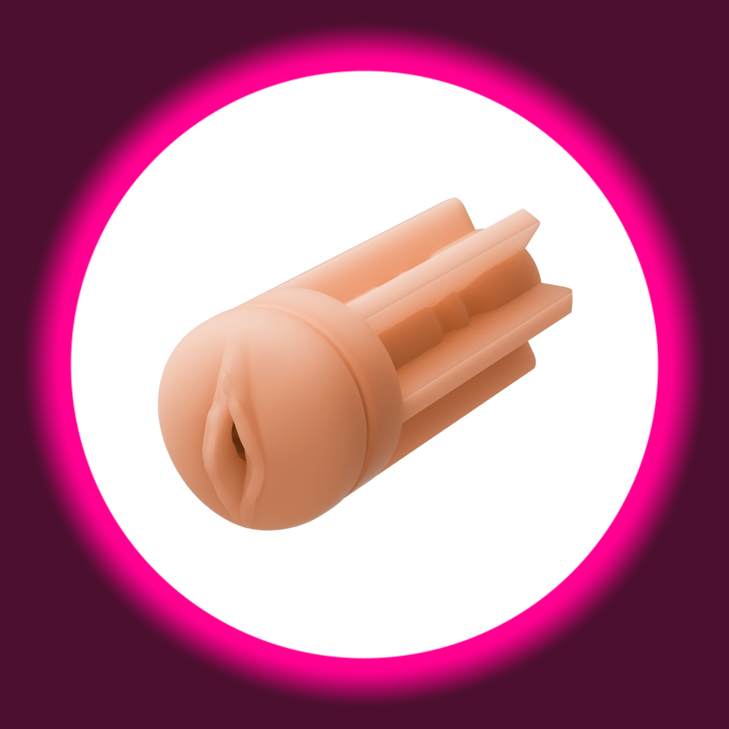 Winkelansicht hautfarbene Innensleeve in Vaginaoptik für Masturbator Solace Pro von Lovense