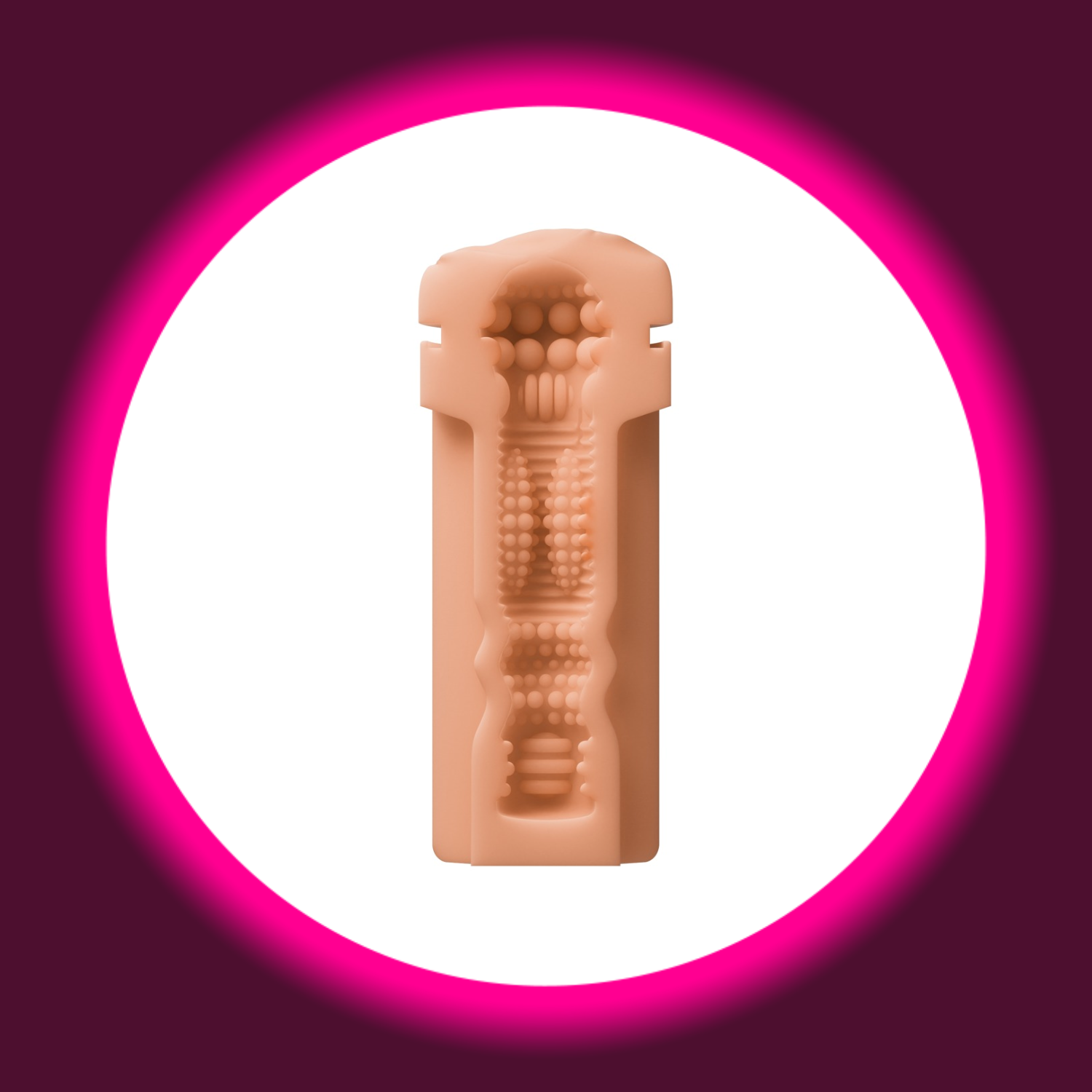 Querschnitt hautfarbene Innensleeve in Vaginaoptik, mit Noppen, für Masturbator Solace Pro von Lovense