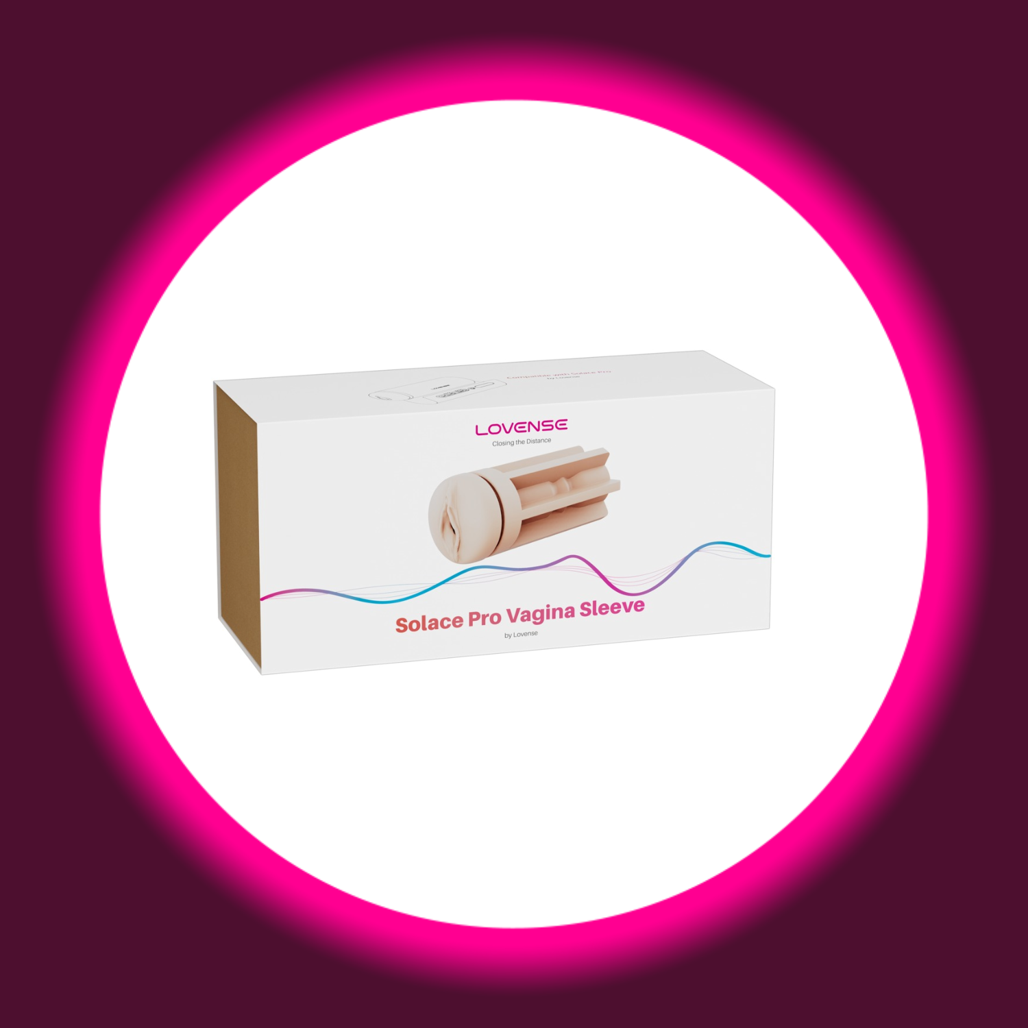 weiße Verkaufsverpackung hautfarbene Innensleeve in Vaginaoptik für Masturbator Solace Pro von Lovense