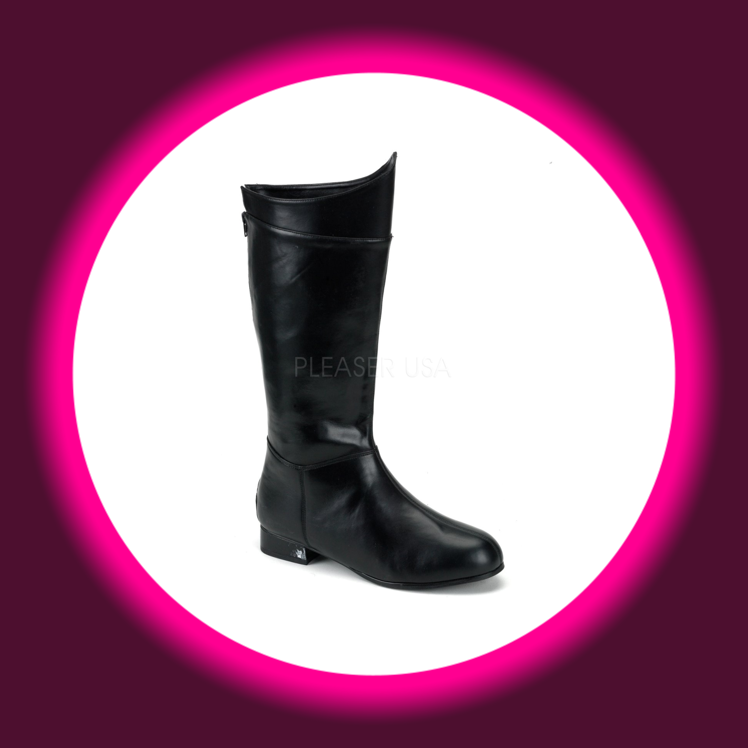 Winkelansicht schwarze Herrenstiefel mit kleinem Blockabsatz, Funtasma Hero 100