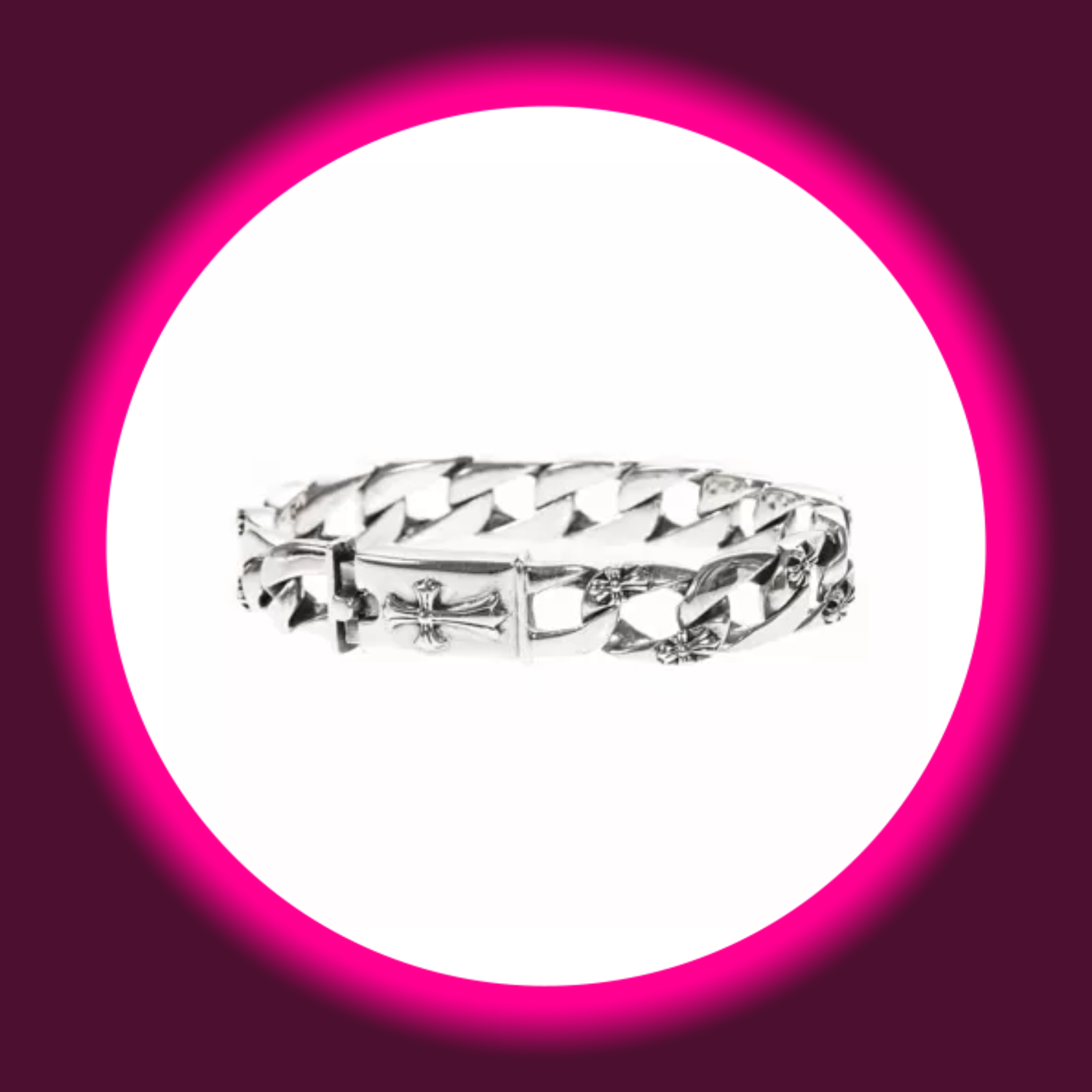 Gothic Armband für Männer aus 925 Sterling Silber, mit Kreuzen verziert