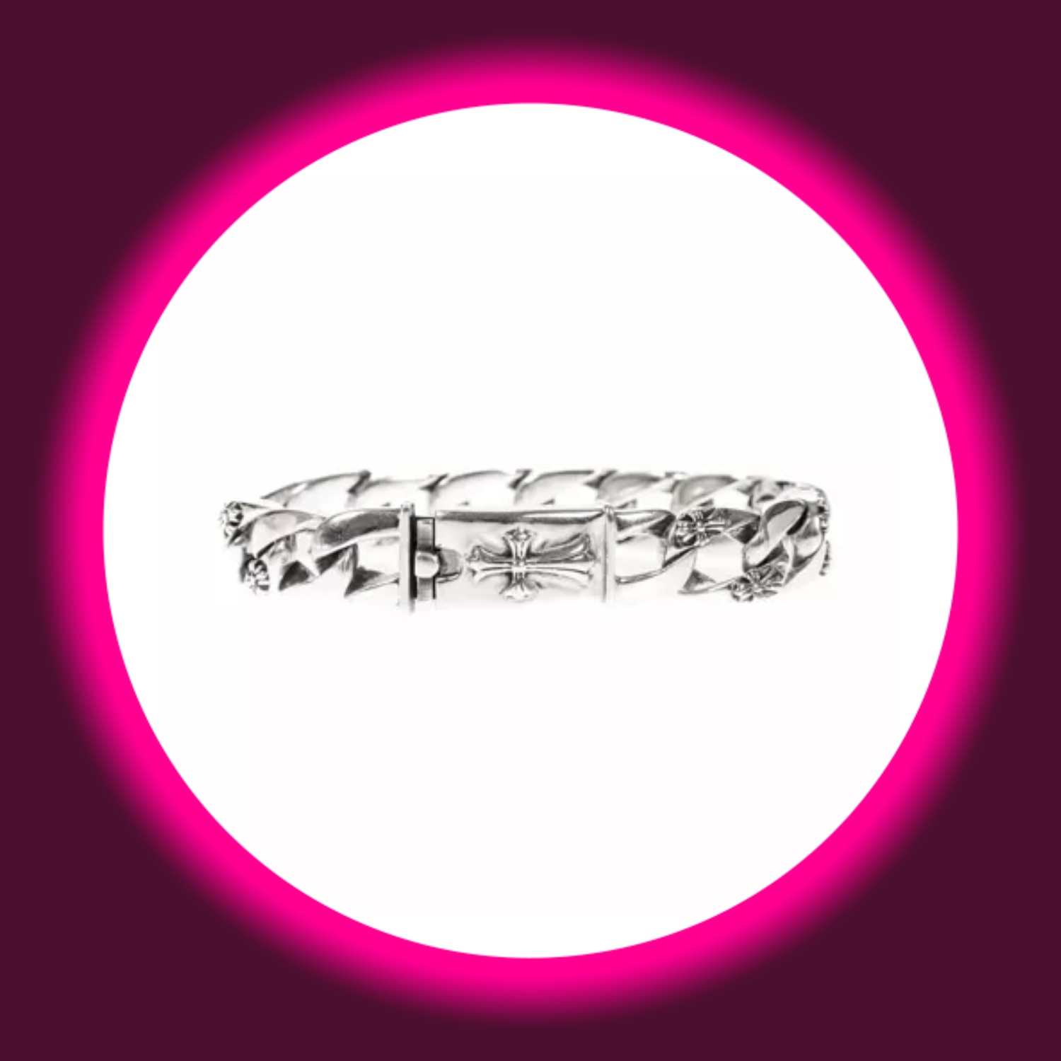 Gothic Armband für Männer aus 925 Sterling Silber, mit Kreuzen verziert