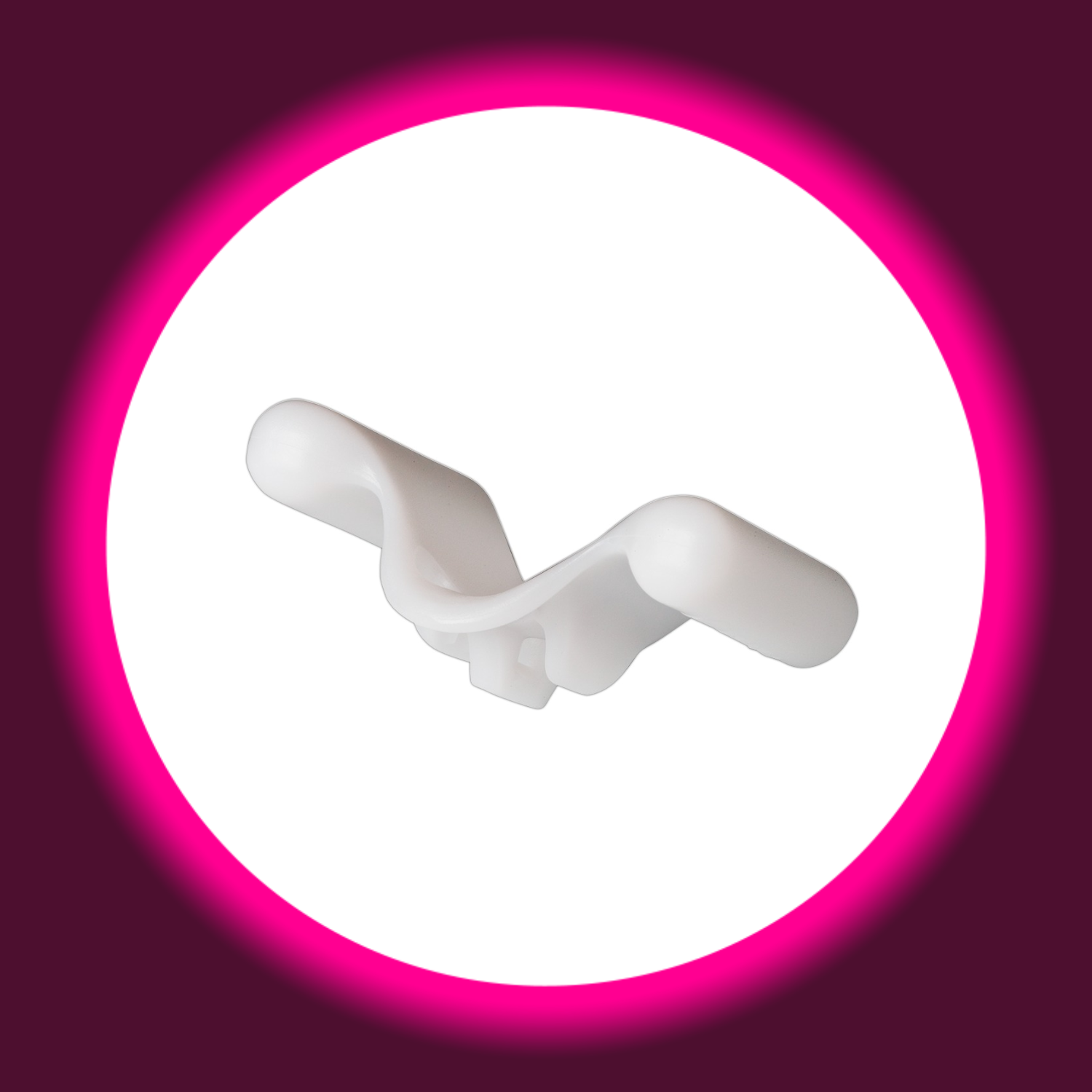 weißes gebogenes Plastikteil des Jes Extender Penisextender