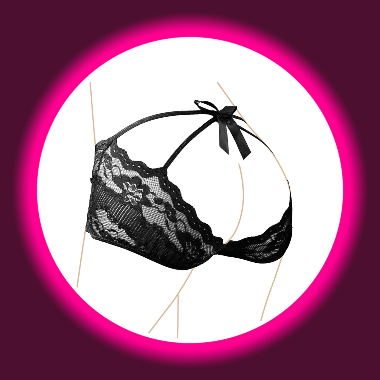 seitliche Ansicht schwarze Panty aus Spitze mit Schleife von Cotelli Lingerie