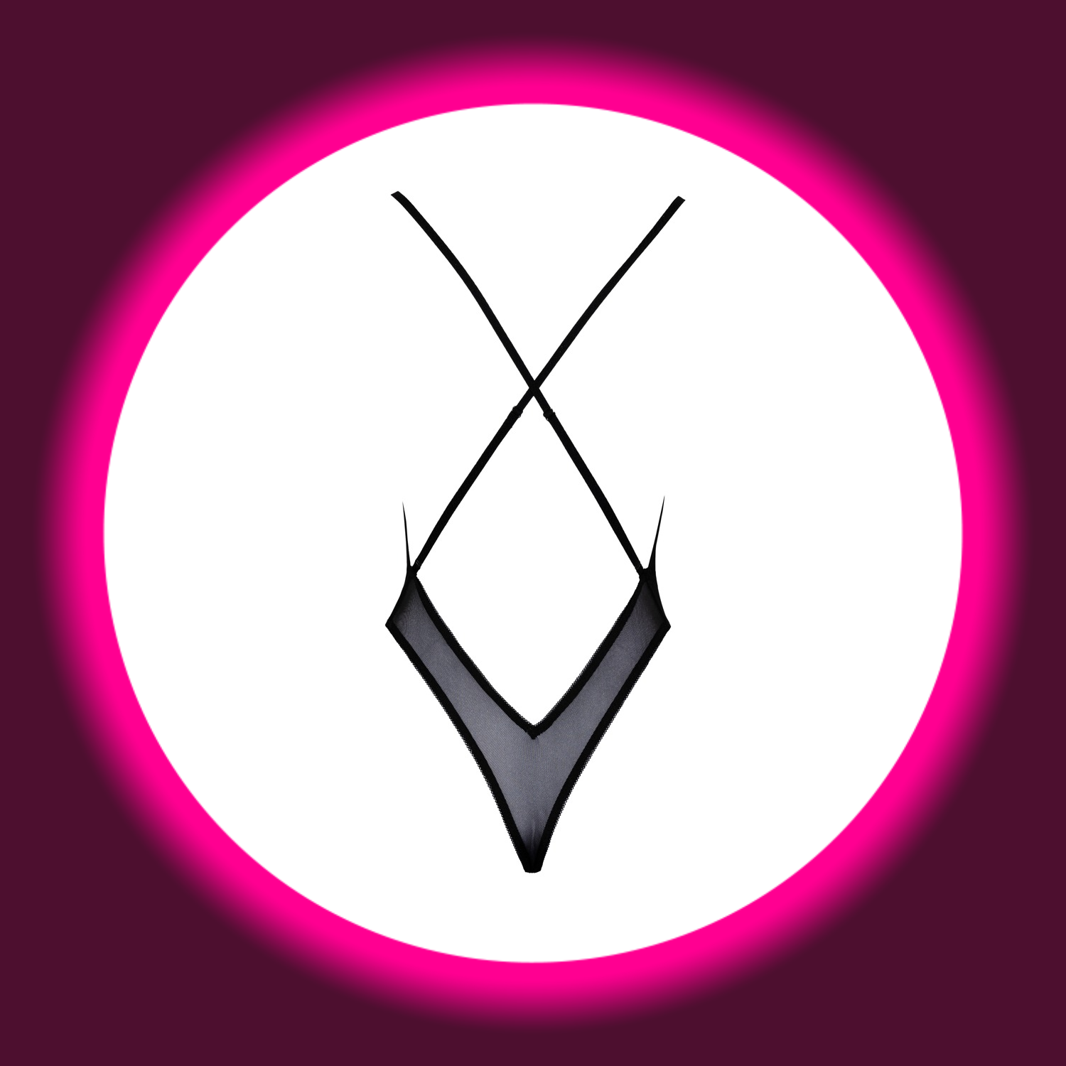 Rückansicht semitransparenter Body mit gekreuzten Trägern, von kissable