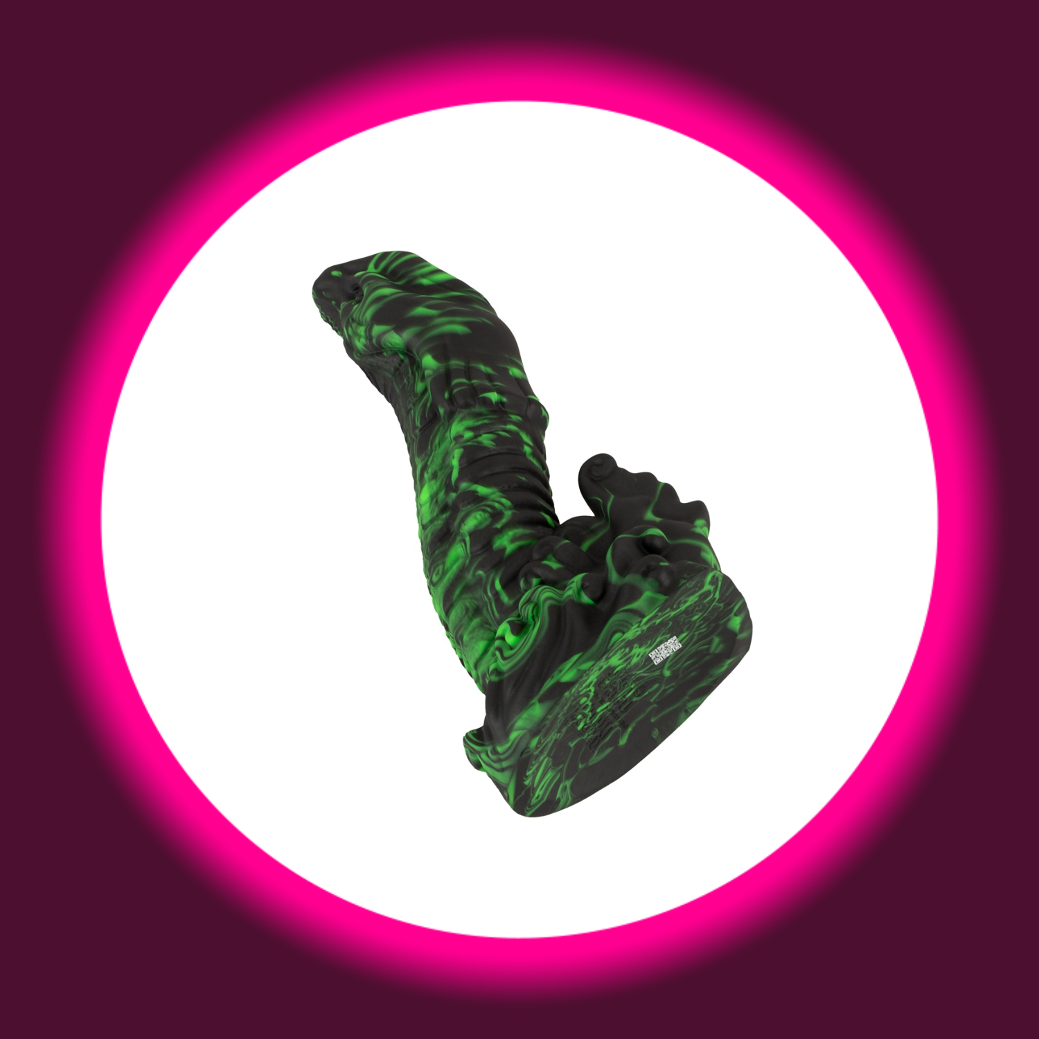 Lizard Peak Dildo in schwarzem und grunem Marmor-Design mit strukturierter Oberflache - Beasty Cocks