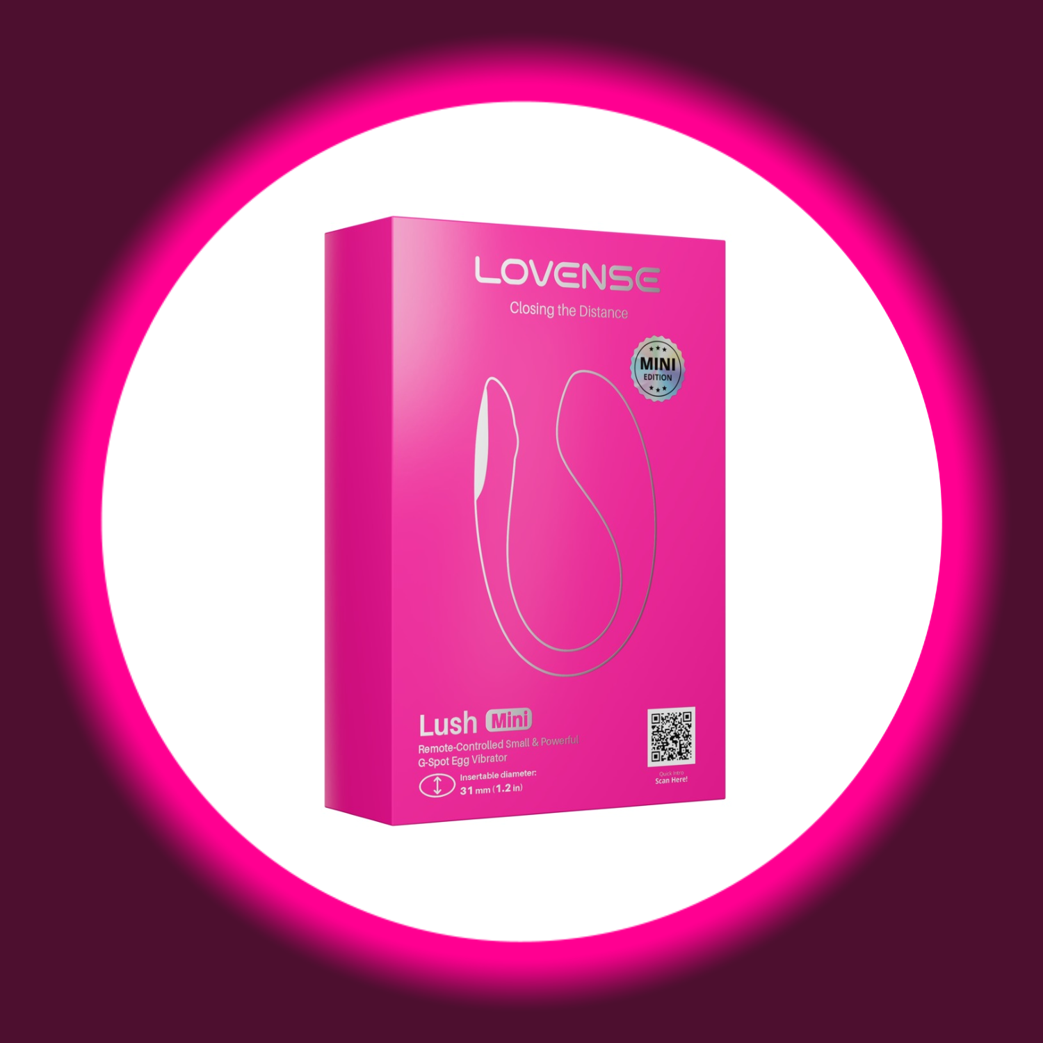 pinke Verkaufsverpackung des Egg-Vibrators Lovense Lush Mini