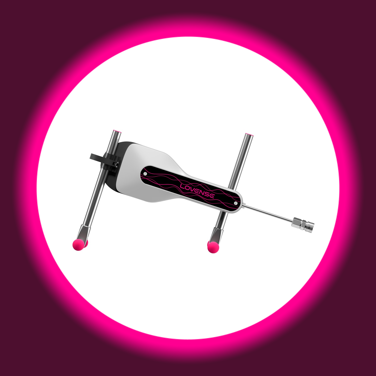 seitliche Ansicht silberne kleine Sexmaschine, Lovense Mini Sex Machine