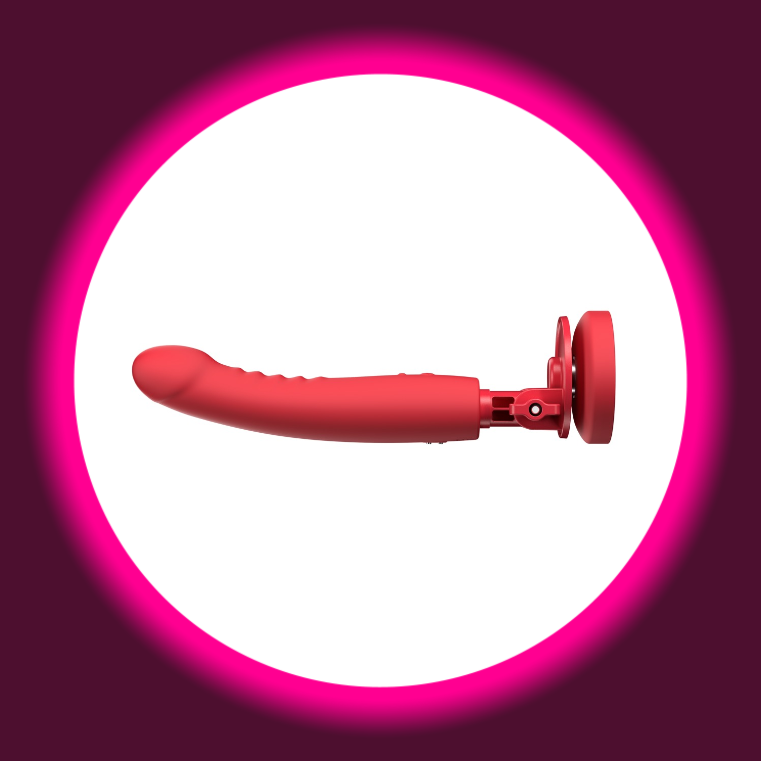 seitliche Ansicht roter Vibrator Lovense Mission 2 mit Saugfuß