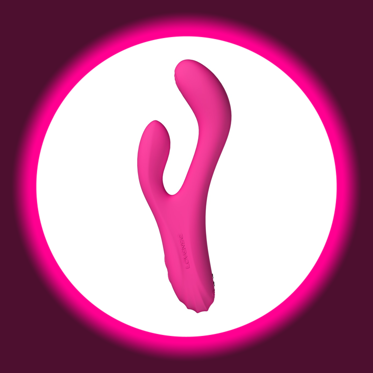 seitliche Ansicht pinker Rabbitvibrator Osci 3 von Lovense