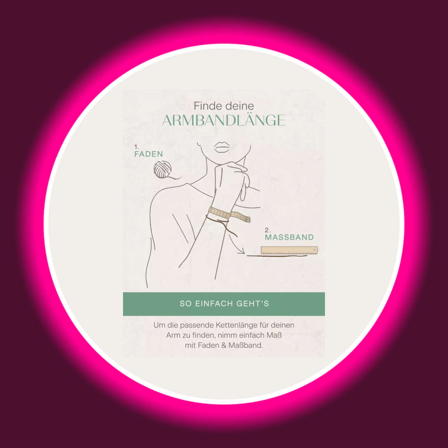 Anleitung zur Ermittlung der richtigen Armbandlänge von Modabilé