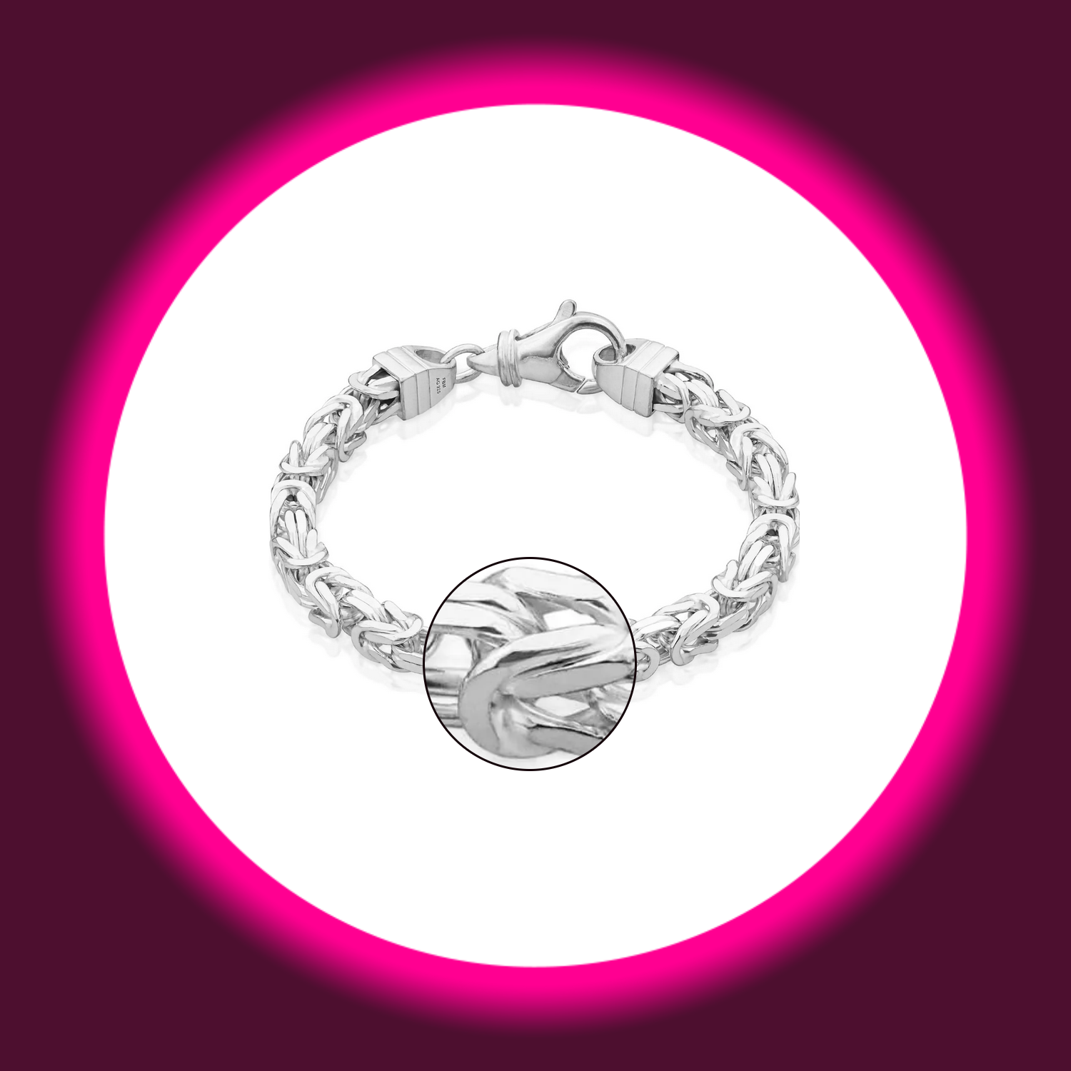 silbernes robustes Armband Royal von Modabilé mit markant geflochtenen Kettengliedern