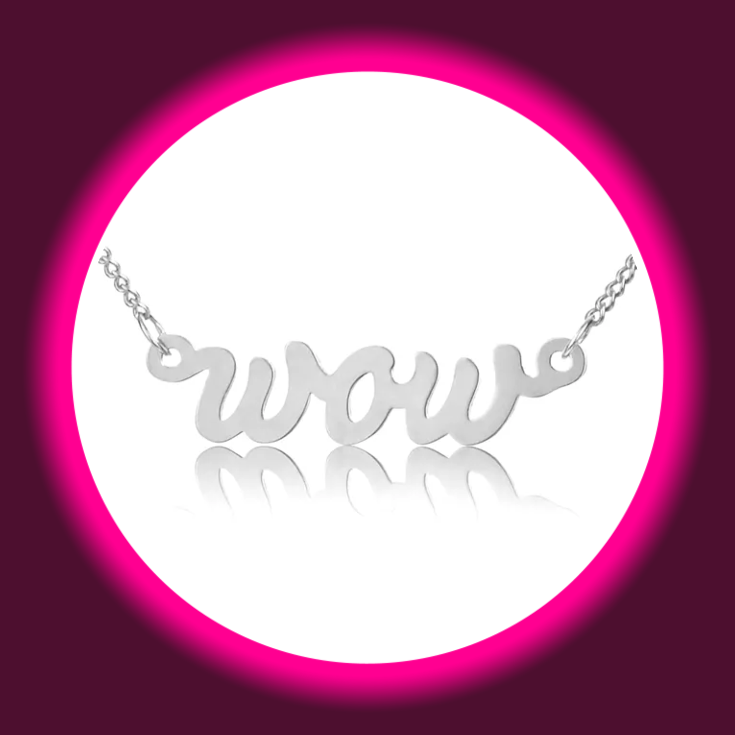silberner Kettenanhänger Wow von Modabilé