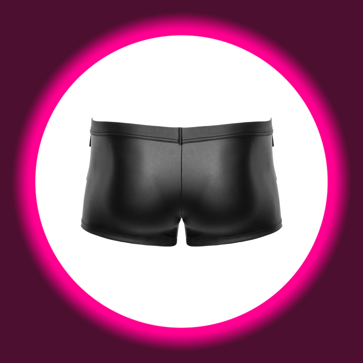 NEK Pants Ben schwarz – Rückansicht freistehend, glatter schwarzer Mattlook mit breitem Bund