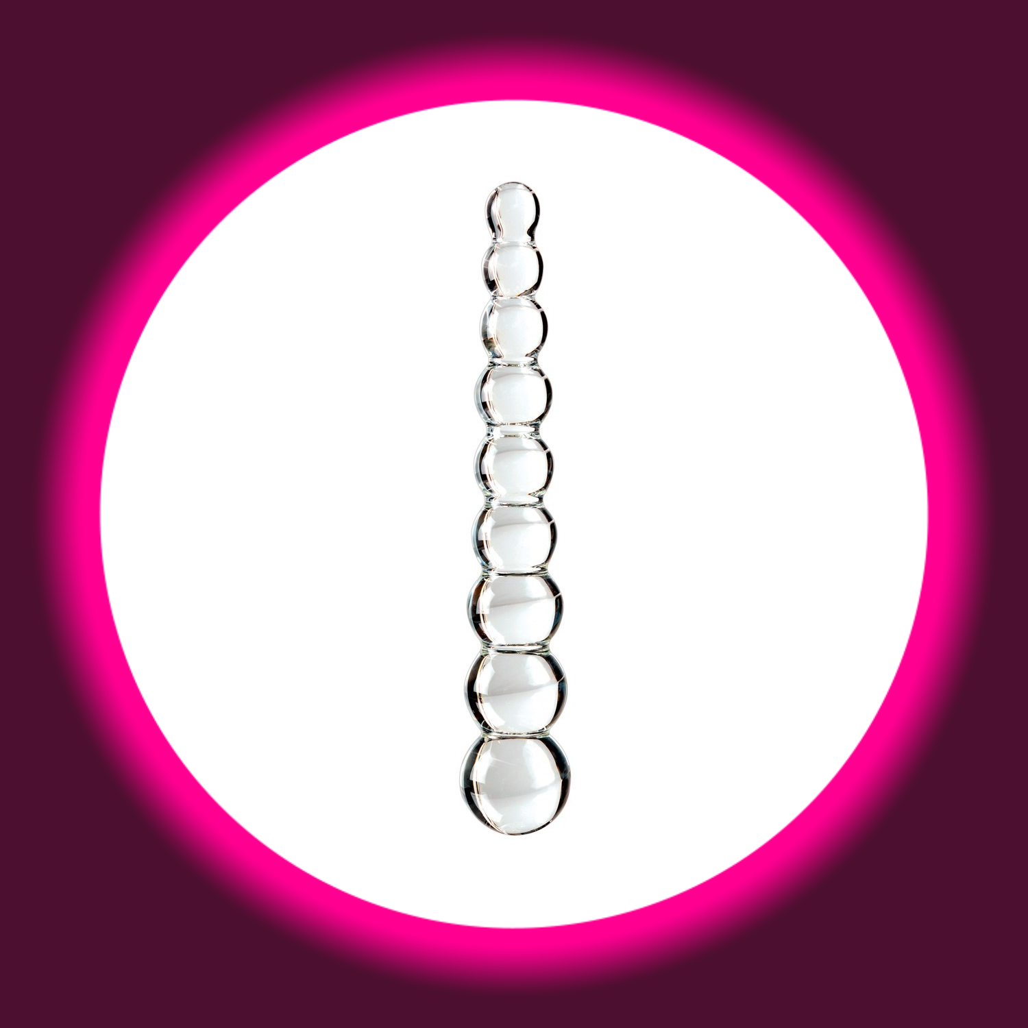 transparenter Dildo aus Glas im Kugeldesign, von Icicles