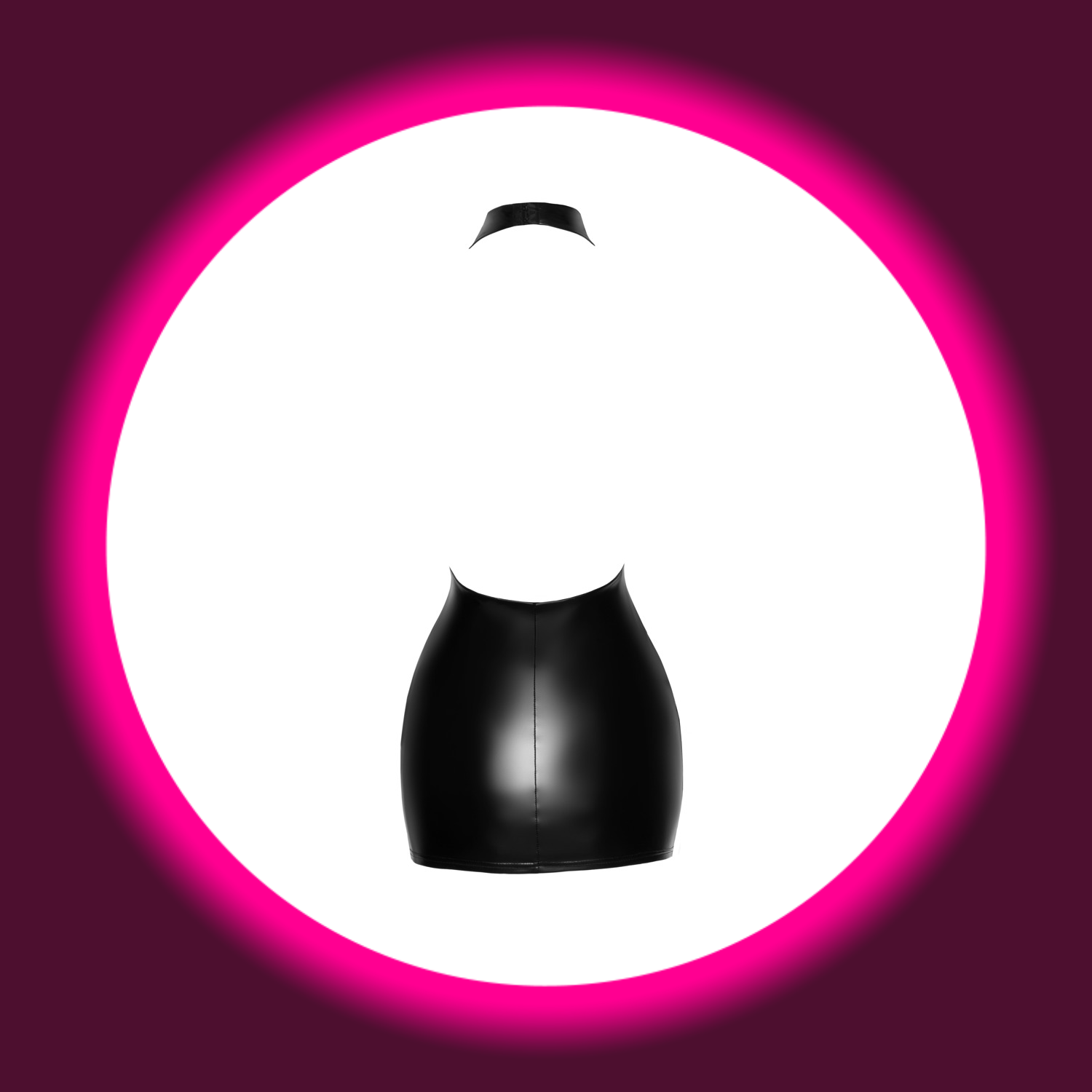 Rückansicht schwarzes Minikleid F255 mit Neckholder von Noir Handmade