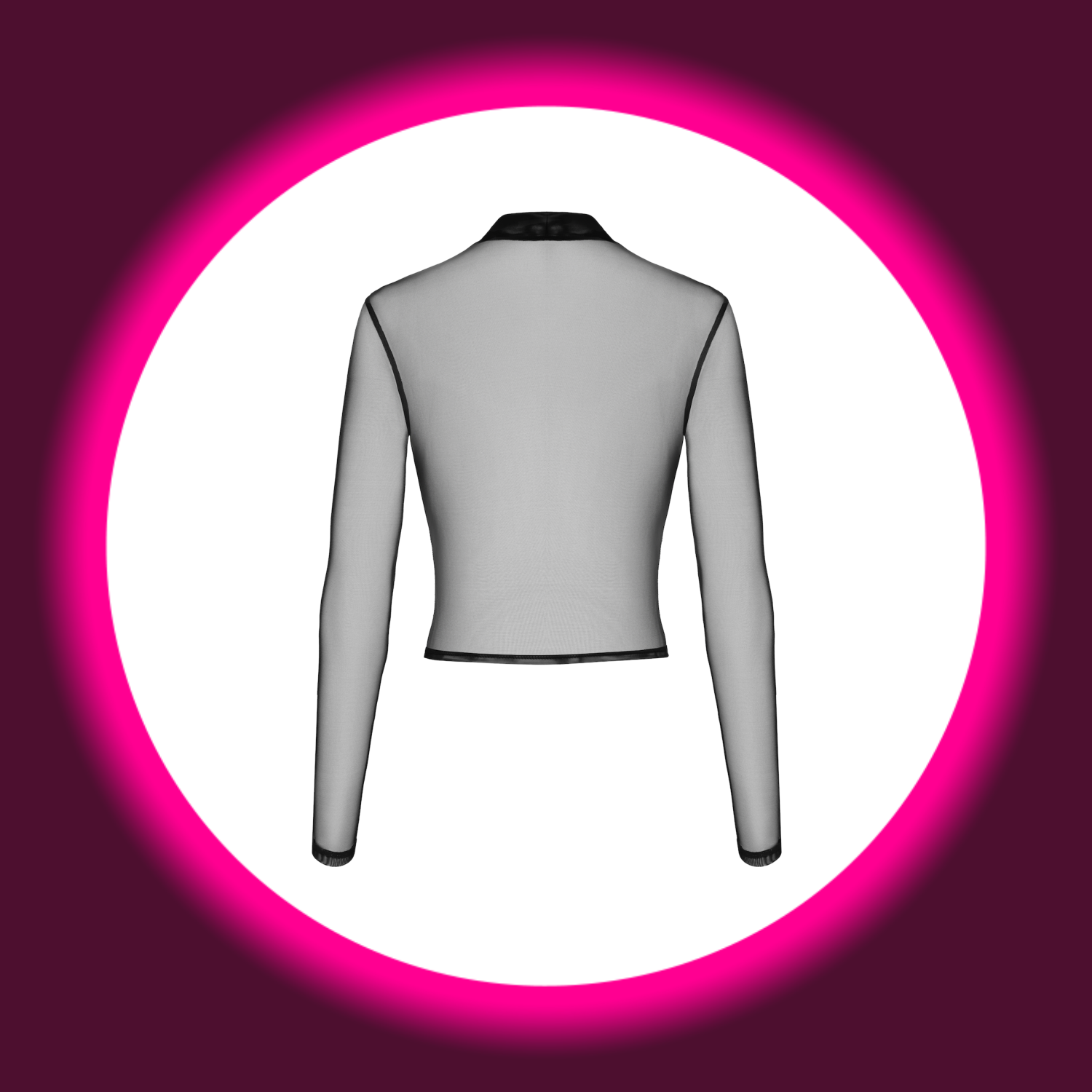 Rückansicht Noir Handmade Troublemaker F389 Oberteil in Schwarz – aus transparentem Tüll