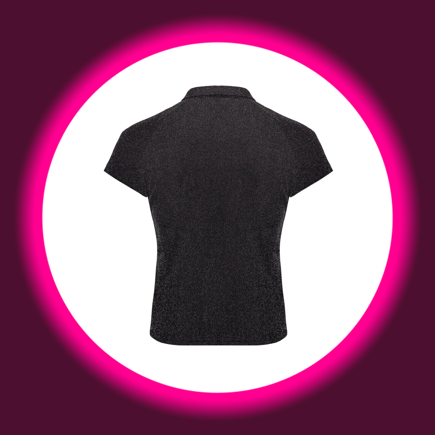 Rückansicht Noir Handmade Poloshirt Onyx H082 in Schwarz - semitransparent, mit Silberglanz