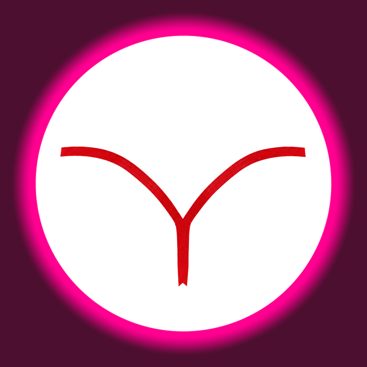 NOIR HANDMADE String Plaything F420 rot – schematische Darstellung der String-Rücken-Konstruktion mit Y-förmigem Steg in Rot