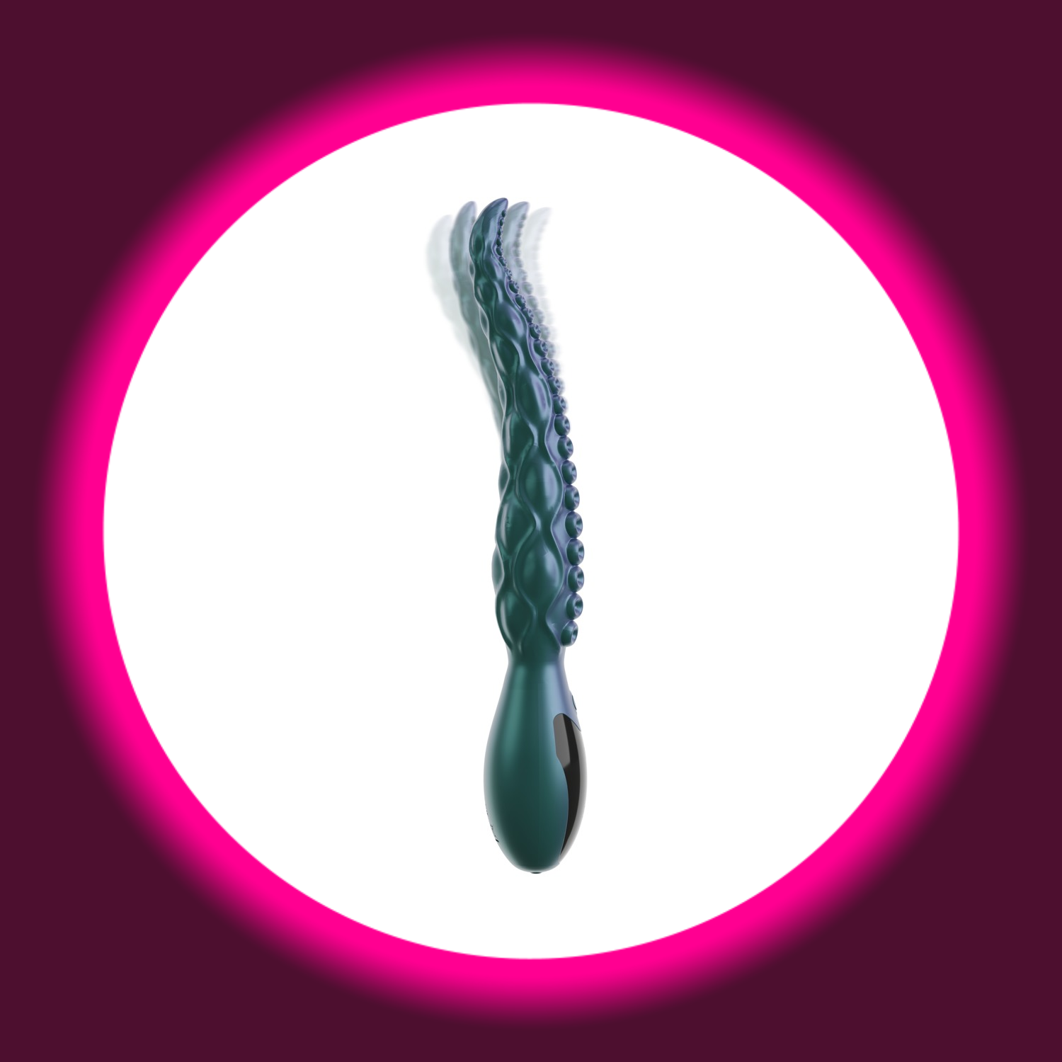 türkiser schimmernder Vibrator in Tentakel-Optik mit flatterndem Schwanz, Beasty Cocks