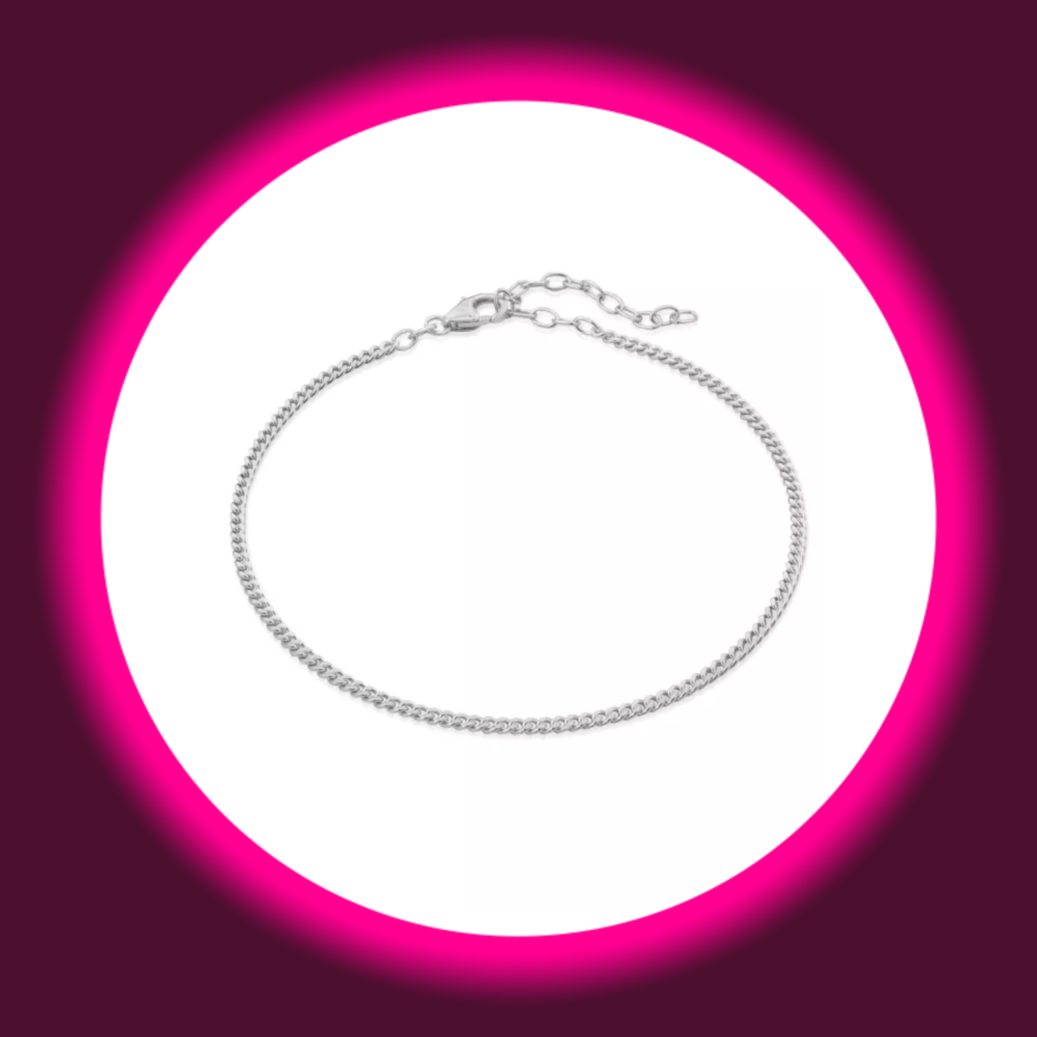 Fußkette aus 925 Sterling Silber Draufsicht von oben