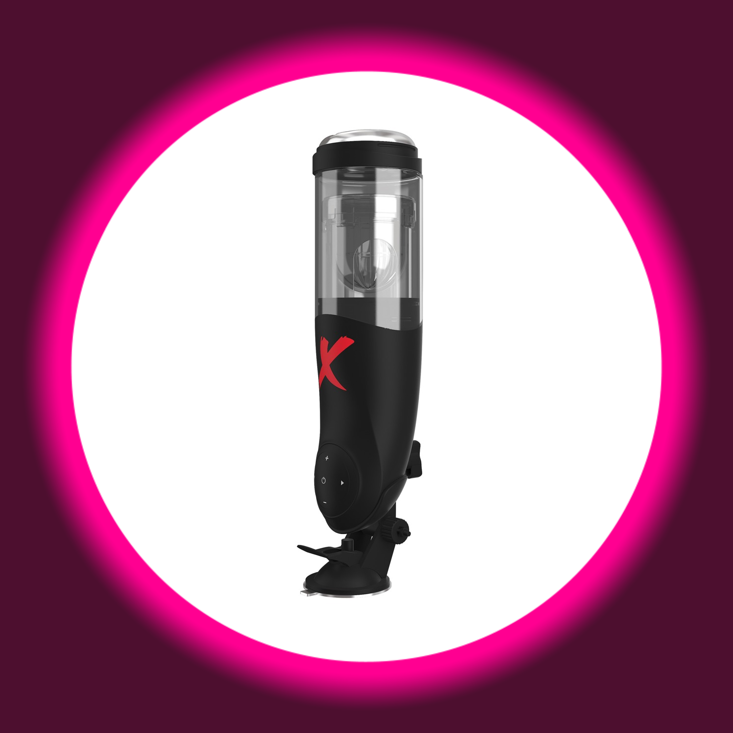 schwarzer Masturbator Deluxe Mega-Bator mit Halterung und Tastenfeld von PDX Elite