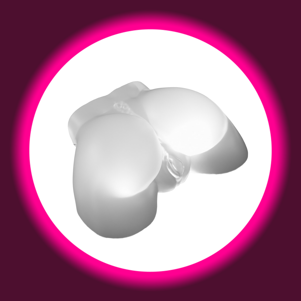 PDX Elite Go-Go Booty LED Torso-Masturbator ohne eingeschaltete Beleuchtung, Ansicht der geformten Pobacken