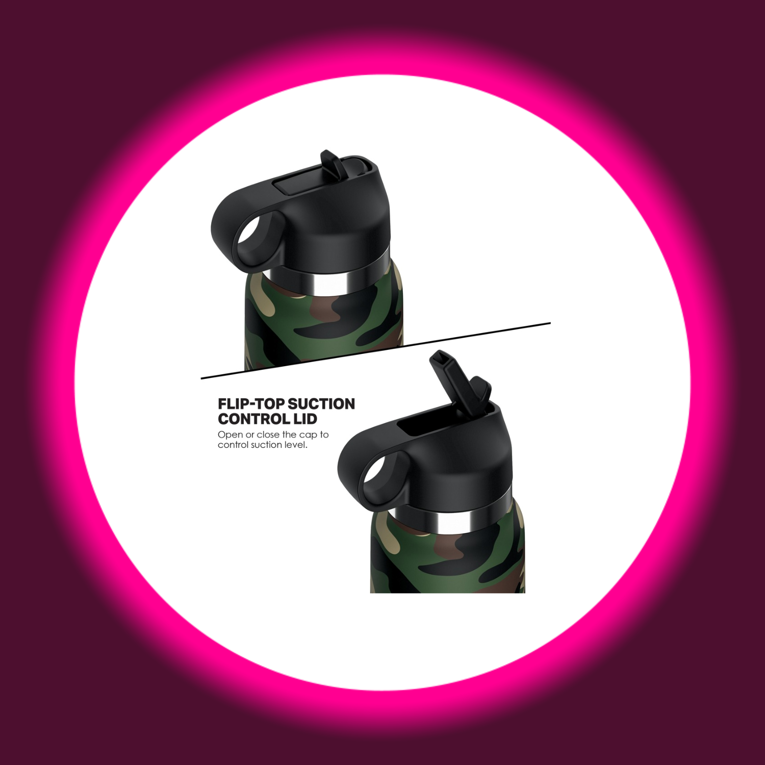 schwarze Verschlusskappe des als Trinkflasche getarnten Masturbators PDX Plus Happy Camper