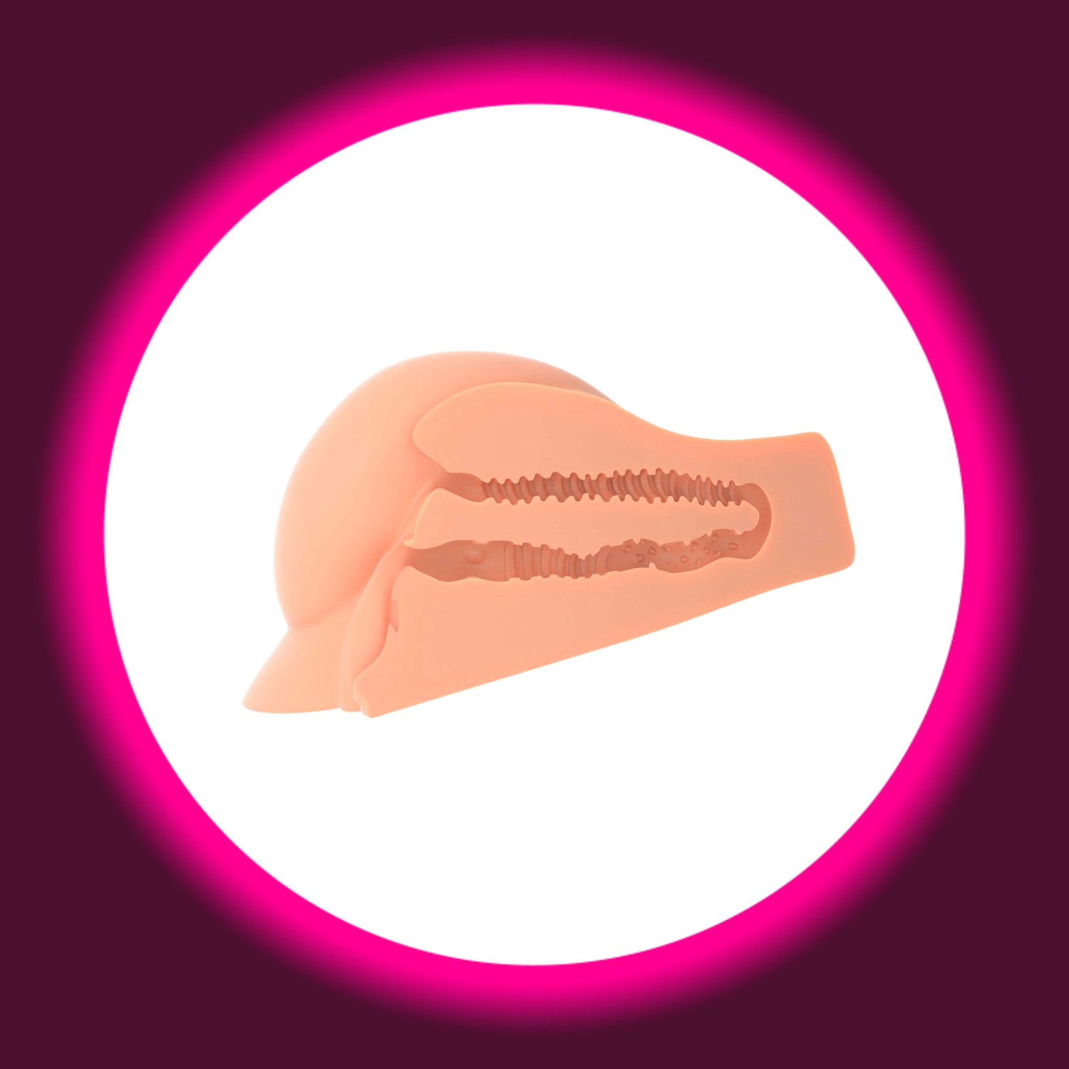 innere Struktur des hautfarbenen Masturbators mit Anus und Vagina, PDX Plus Perfect Ass