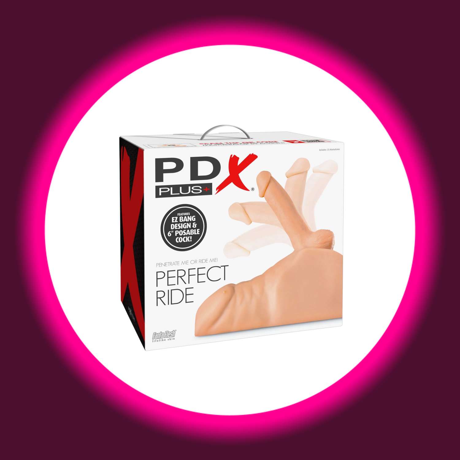 Verkaufverpackung hautfarbener Männertorso mit großem Penis, Perfect Ride von PDX Plus