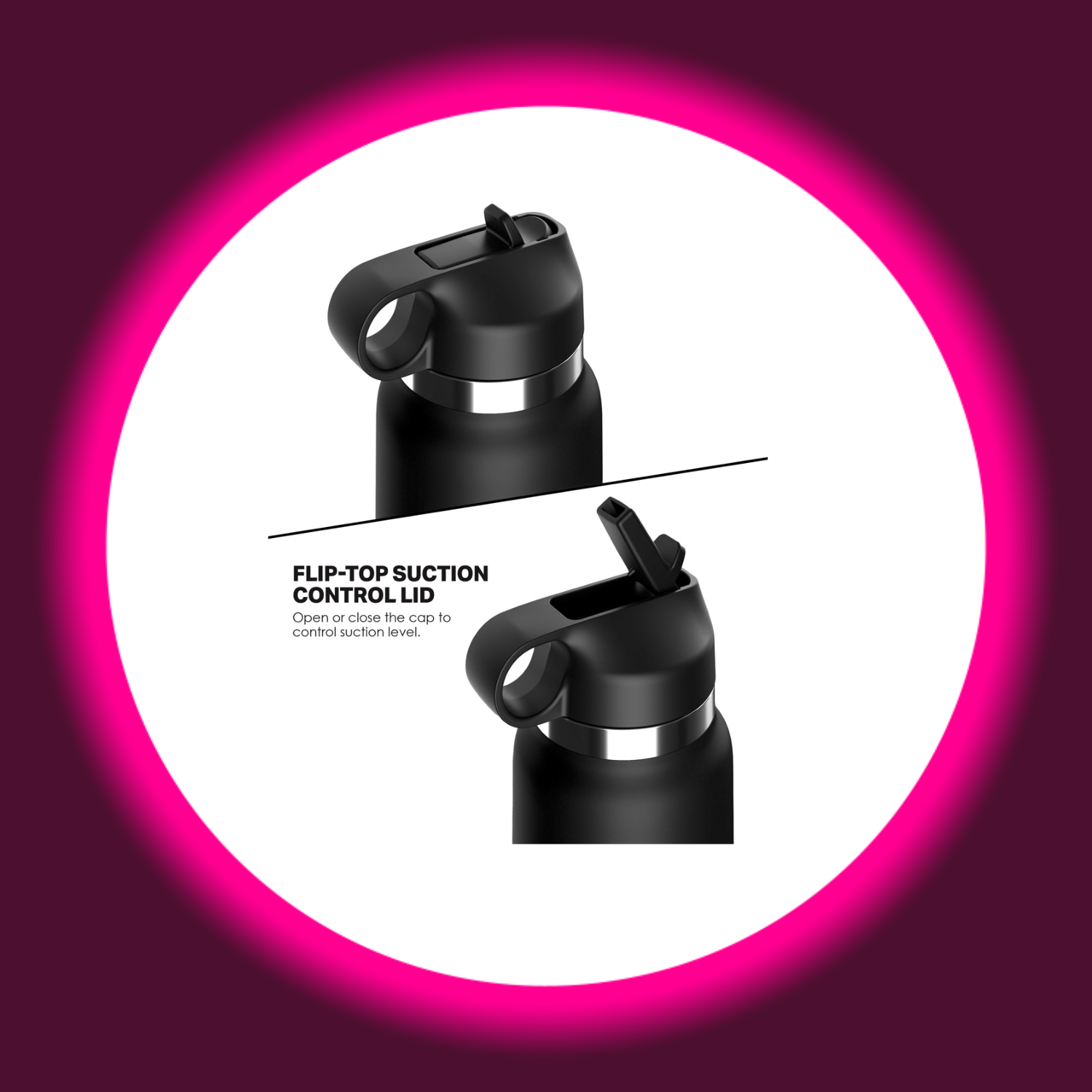 schwarze Verschlusskappe des als Getränkeflasche getarnten Masturbators PDX Plus Thrill Seeker