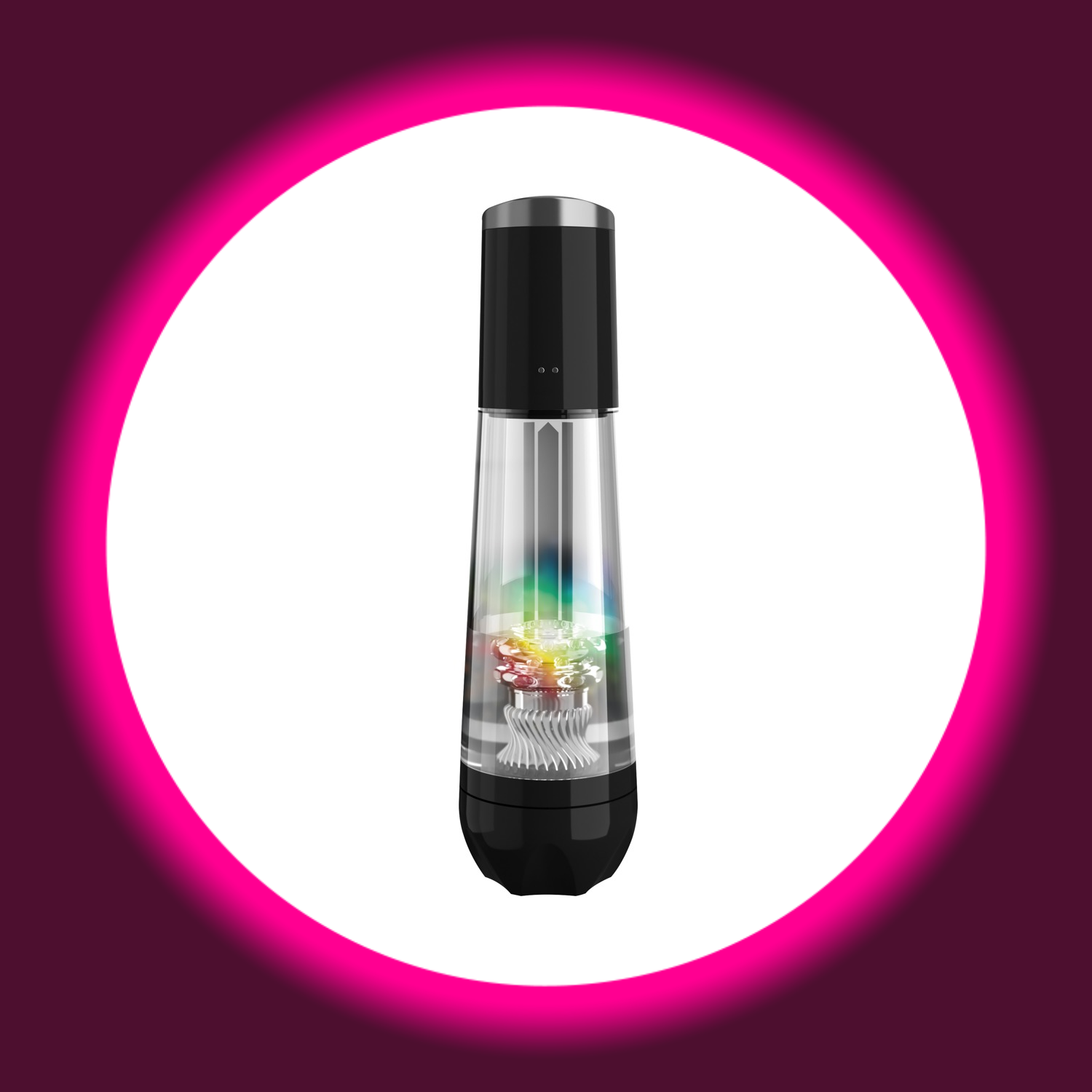 durchsichtiger Masturbator mit bunten Lichtern, PDX Elite ViewTube Max