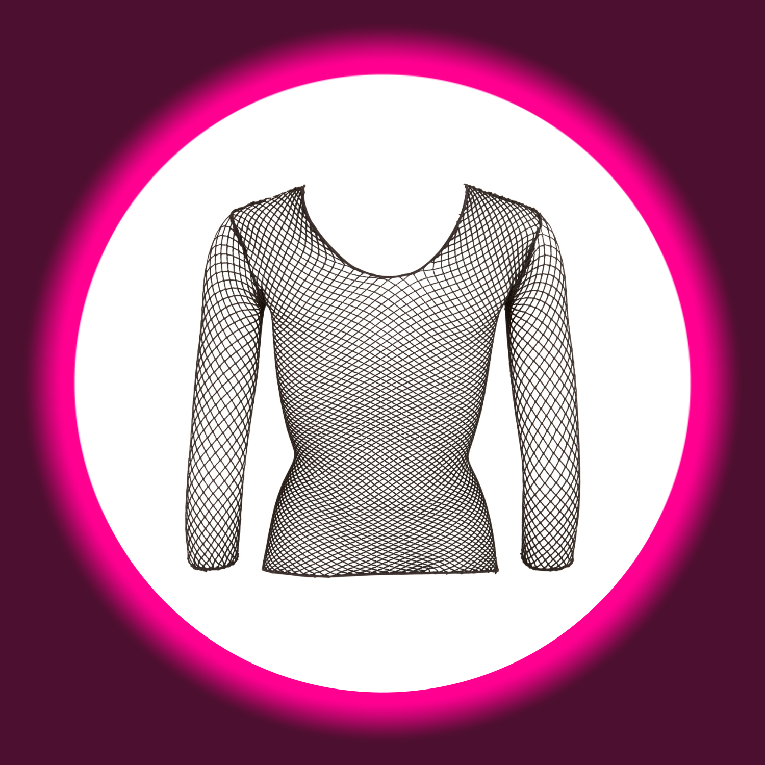 schwarzes Langarm-Shirt aus grobem Netz, von NO:XQSE