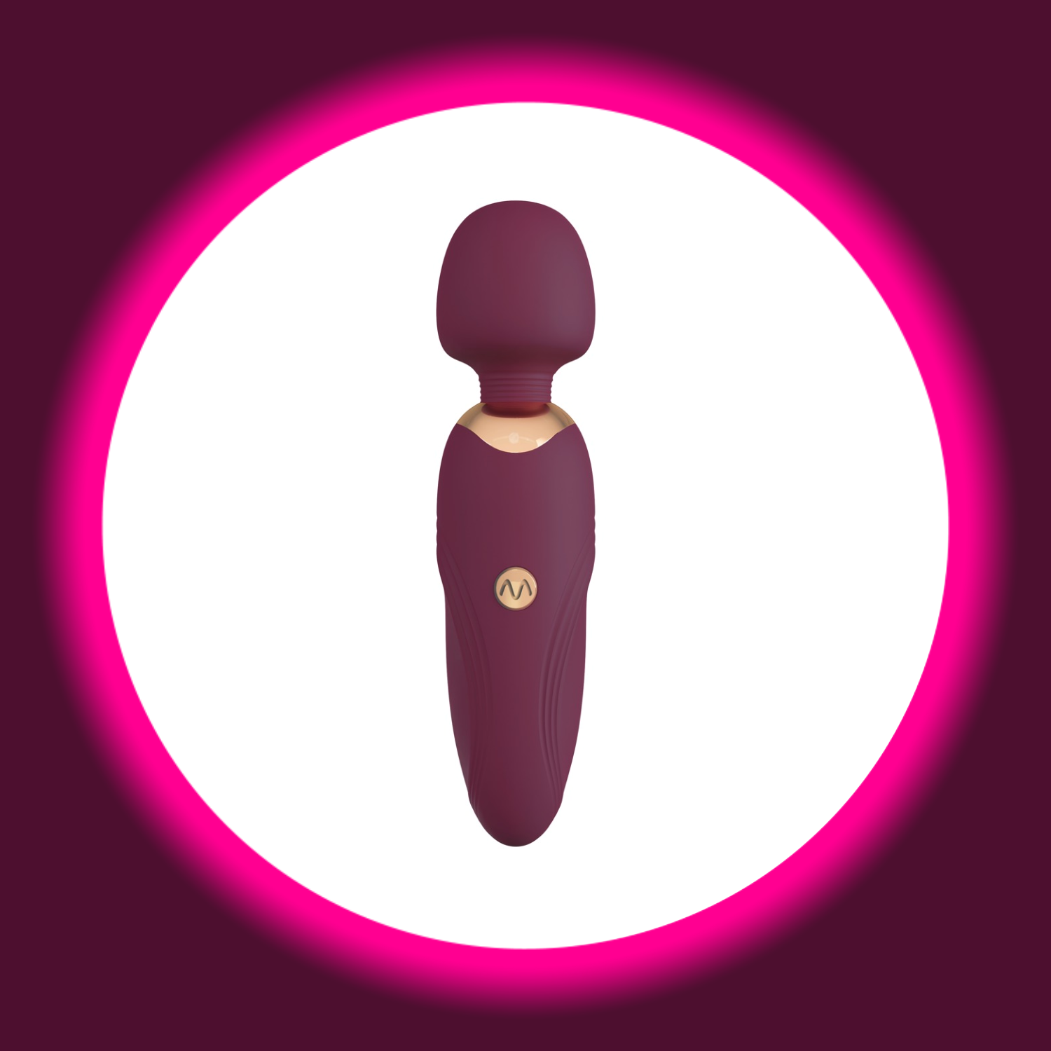 Frontansicht auf einen kleinen lila farbenen Massagestab bzw. Wand Vibrator