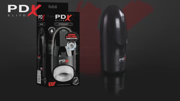 Veranschaulichung und Funktionsweise des Masturbators PDX Elite Hydrogasm