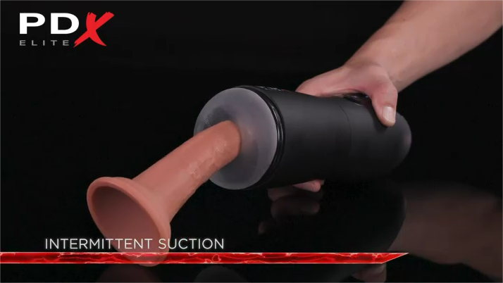 Veranschaulichung der Funktionsweise des Masturbators Suck-o-Matic von PDX Elite