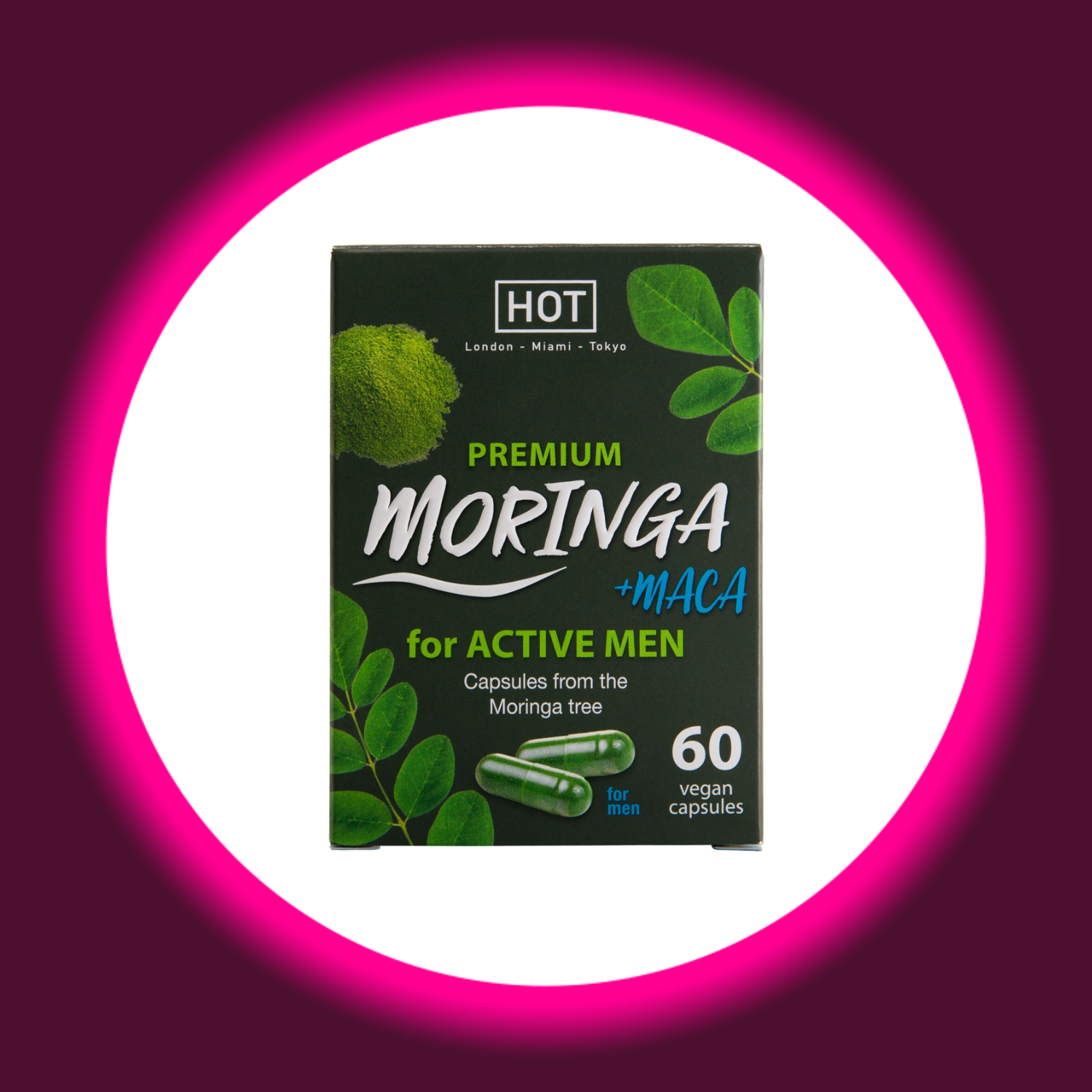 Verkaufsverpackung Hot Premium Moringa + Maca für Männer