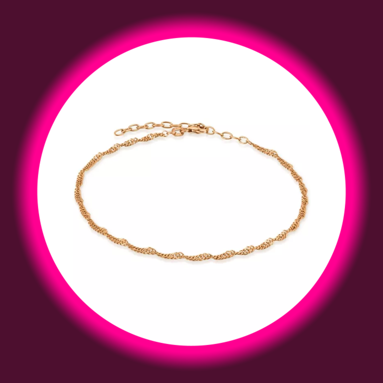 MODABILÉ SCHMUCK | FUSSKETTE SINGAPORE ROSÉ VERGOLDET