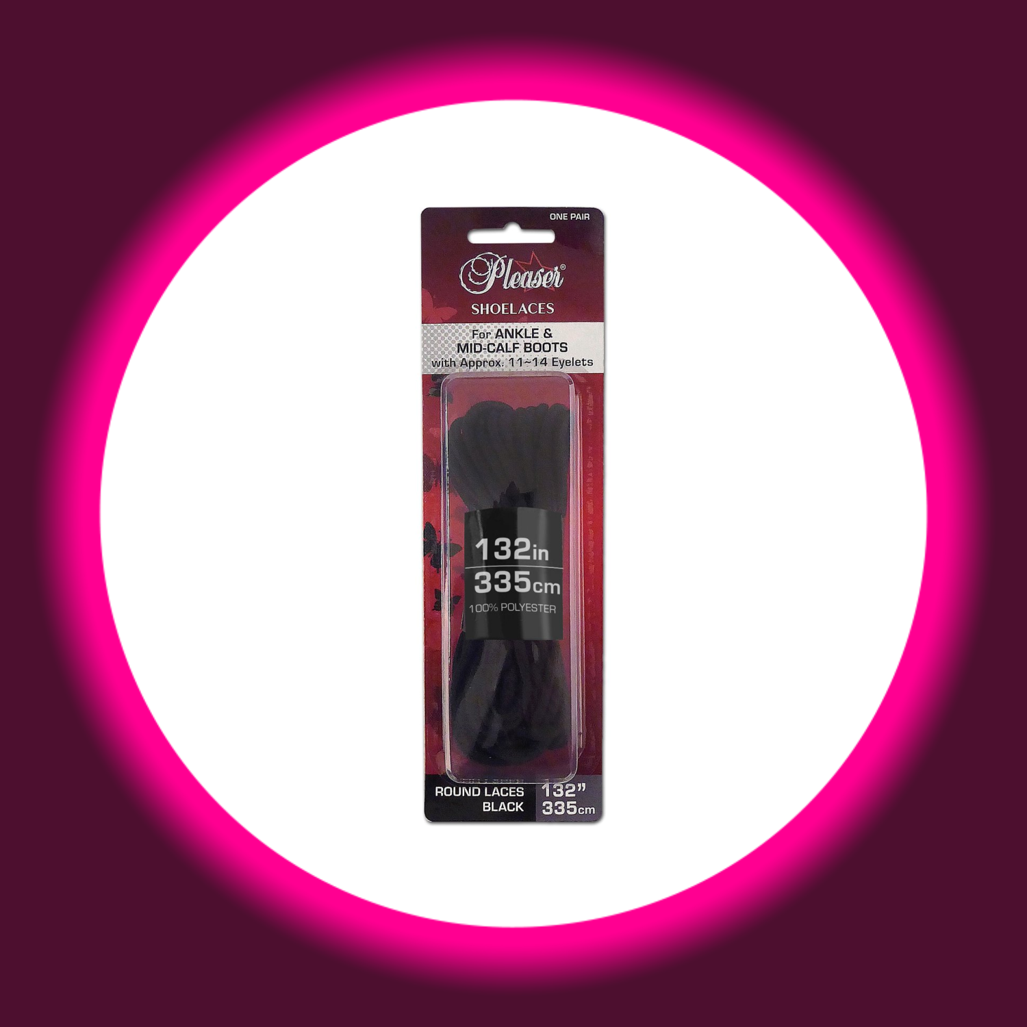 Verkaufsverpackung für rote Schnürsenkel, Pleaser
