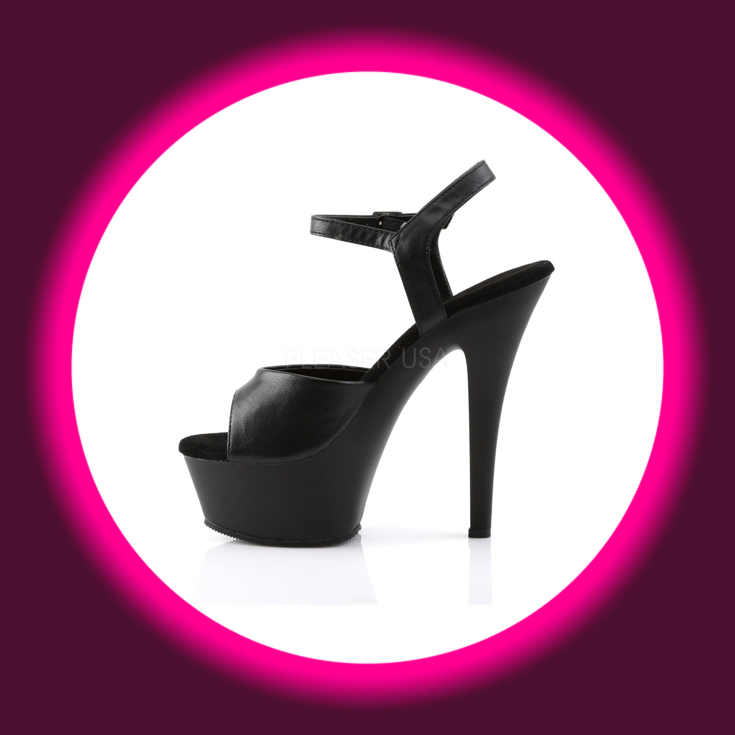 PLEASER | KISS (209) | SCHWARZ LEDEROPTIK
