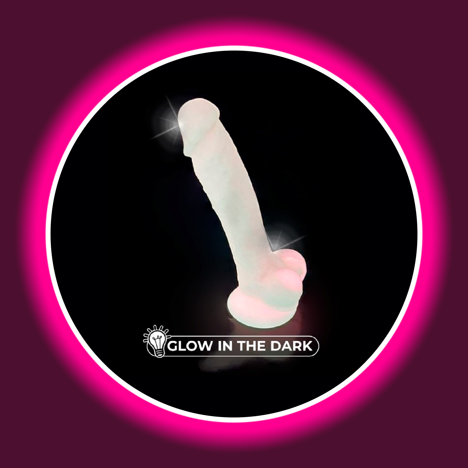 leuchtender Dildo mit Hoden und Saugfuß, von Silexd