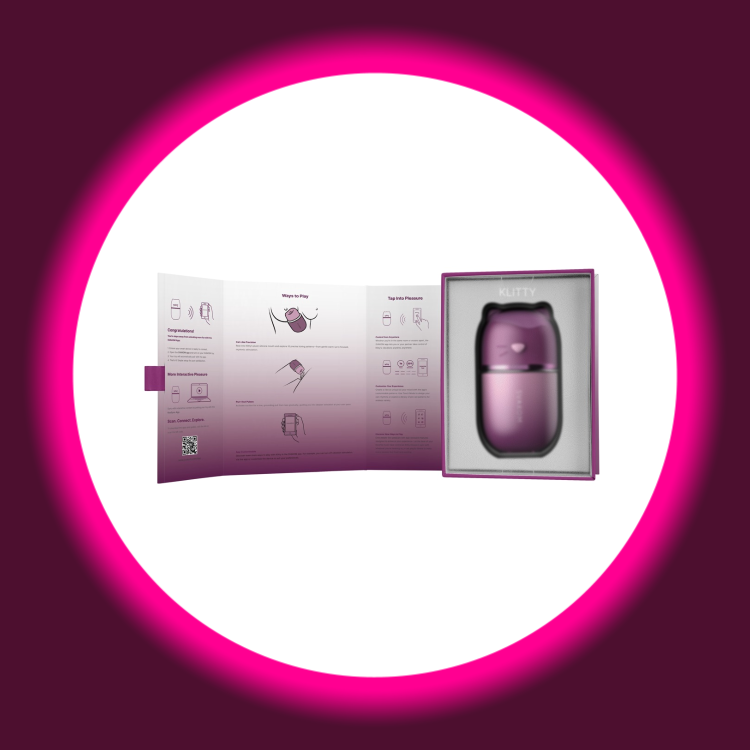 offene Produktverpackung des Auflegevibrators Klitty von Svakom