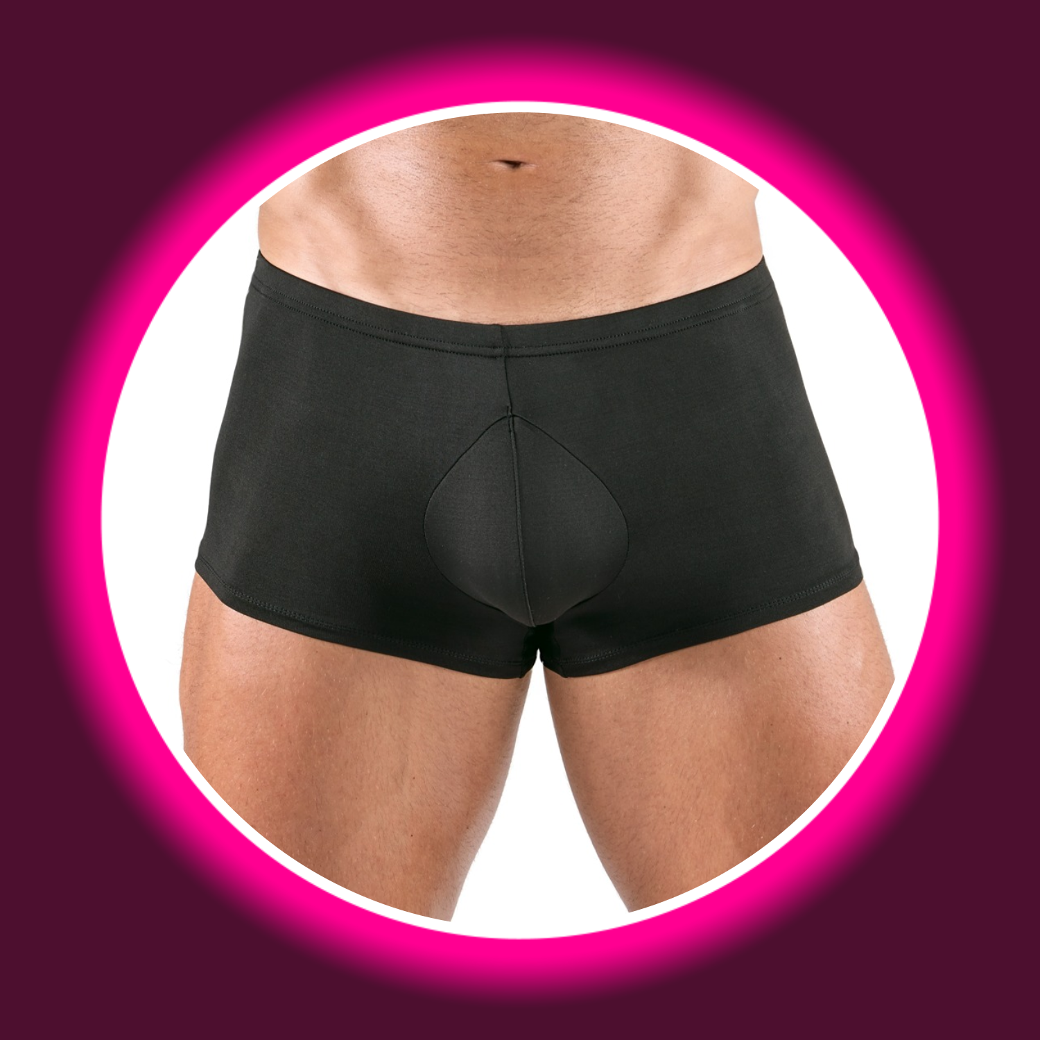 Frontansicht schwarze Pants für Herren mit gepolstertem Suspensorium, Svenjoyment