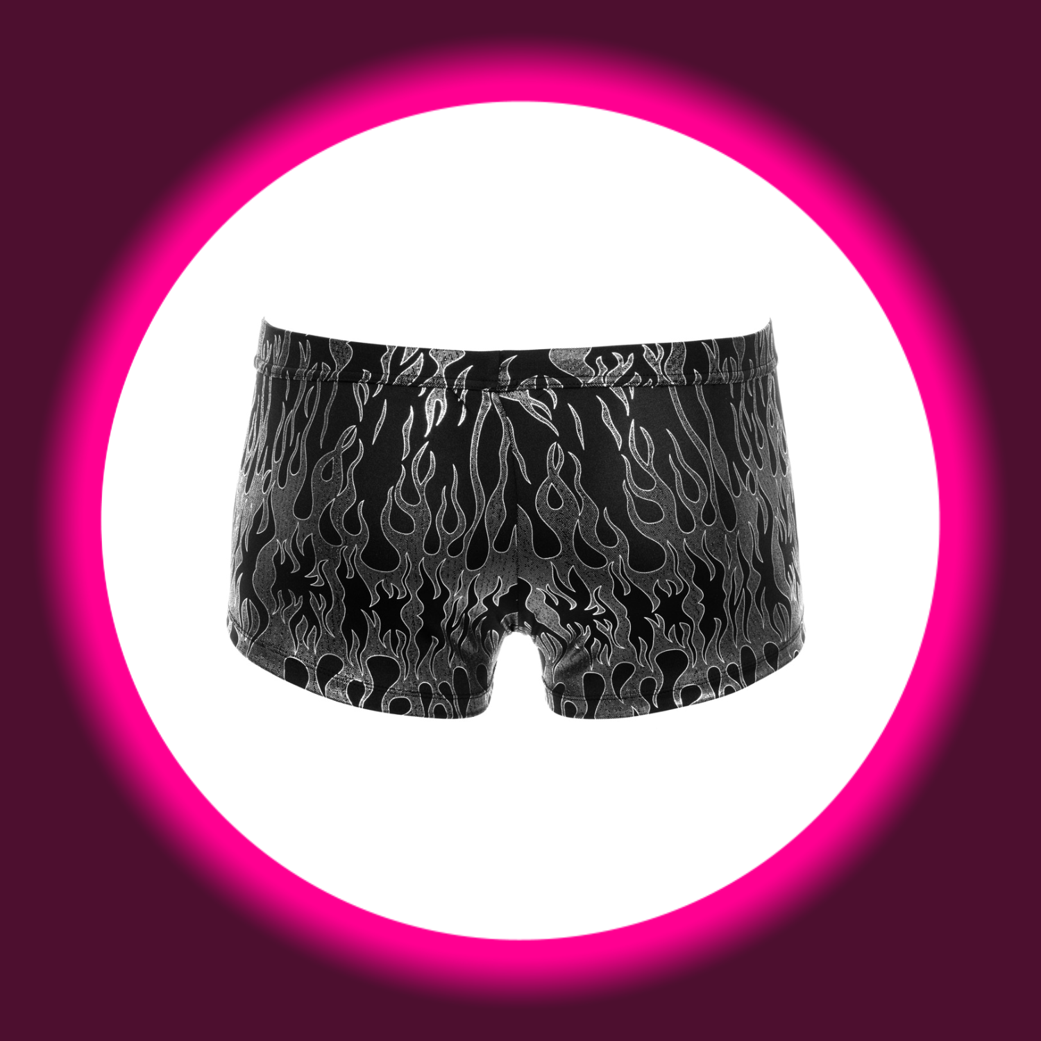 Rückansicht schwarze Pants mit metallischem Flammen-Design, Svenjoyment