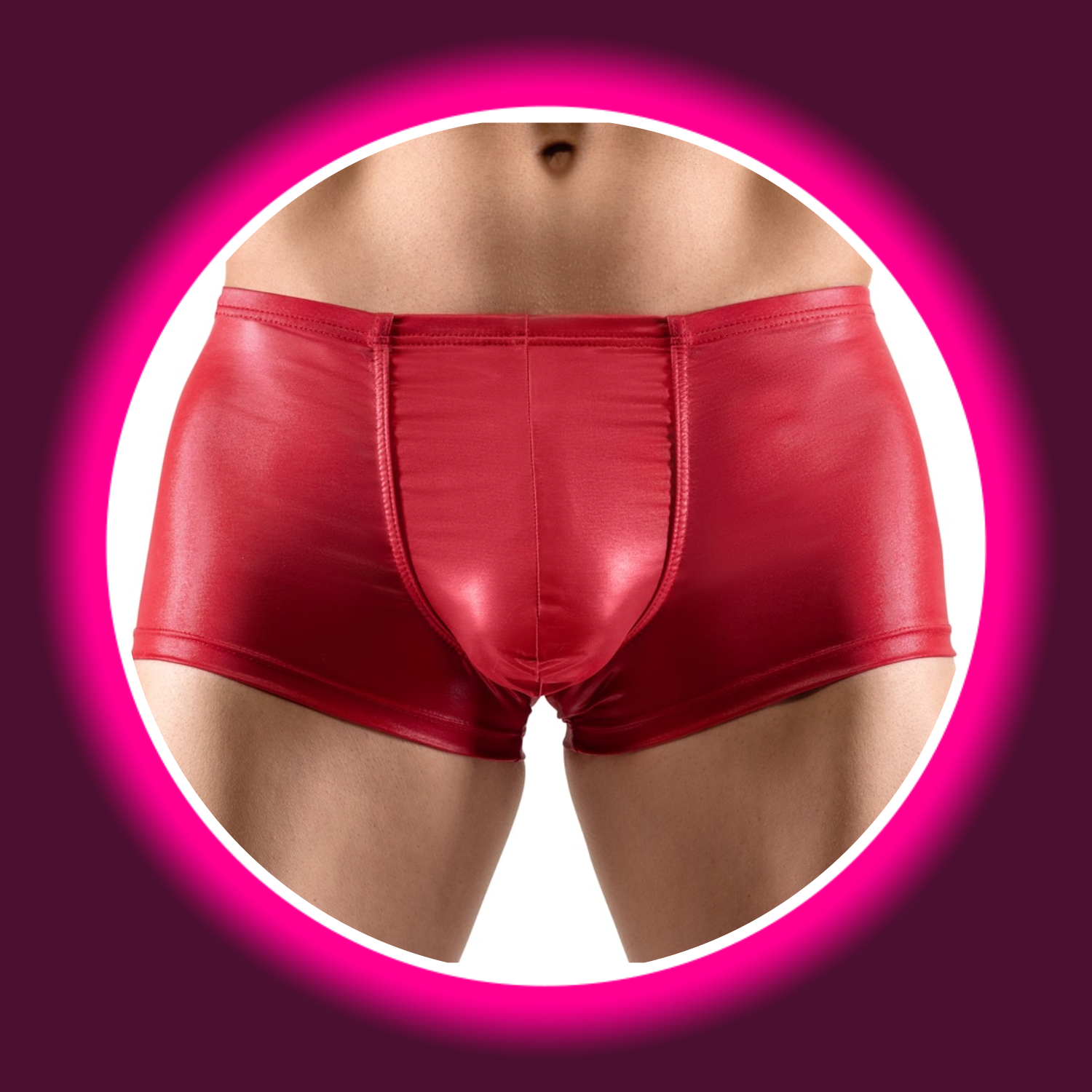 rote glänzende Pants mit Push-Up-Effekt im Schritt, von Svenjoyment