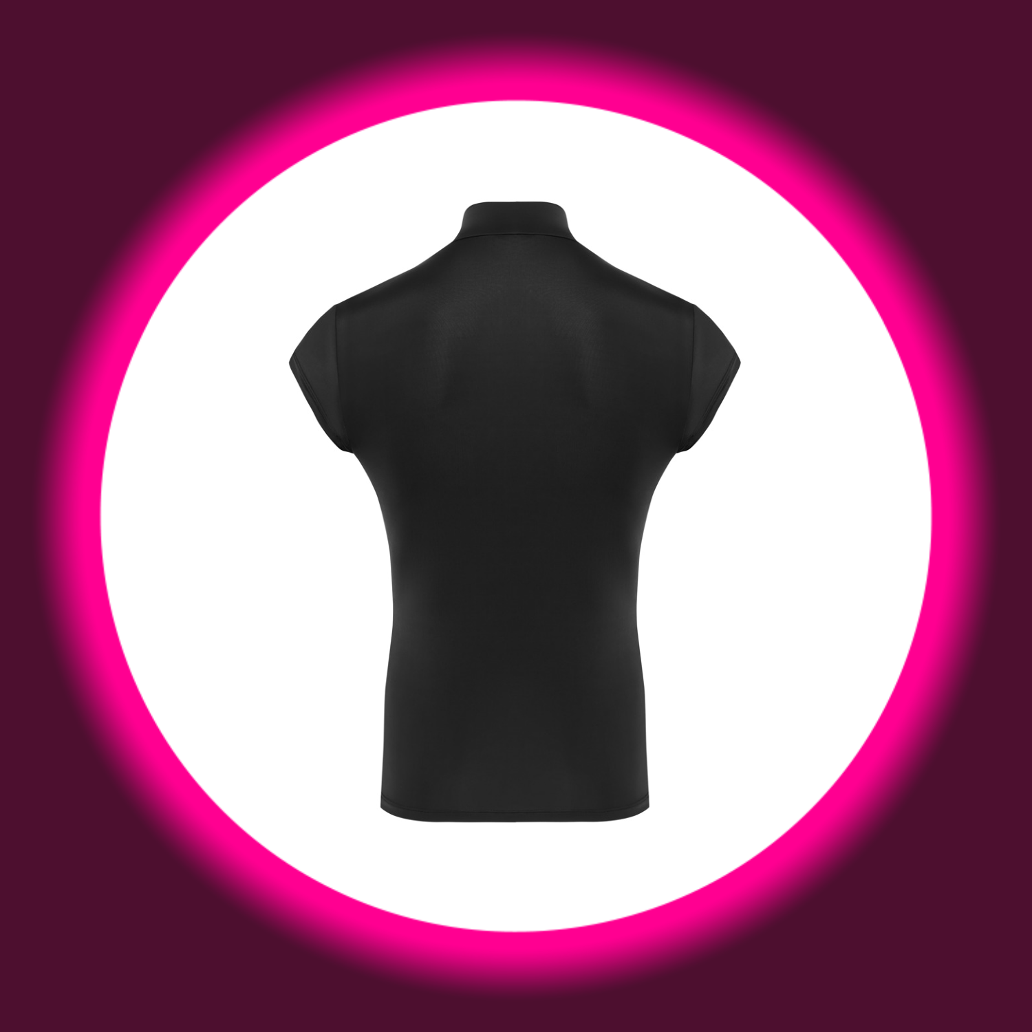 Rückansicht schwarzes enges Shirt von Svenjoyment für Männer, aus Mikrofaser