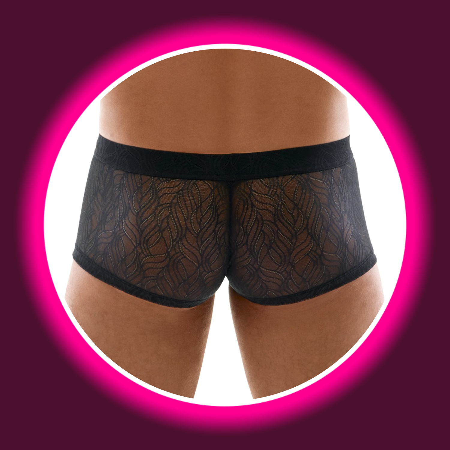 Rückansicht knappe Shorts aus Stretch-Spitze mit Knopfleiste, für Männer, Svenjoyment